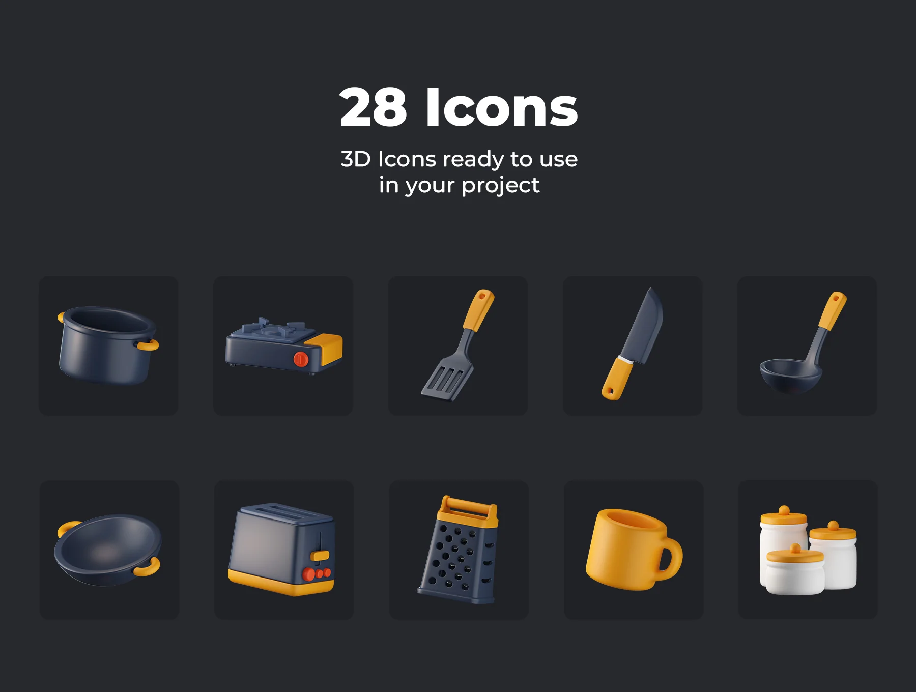 Kitchen Tools 3D Icons 7