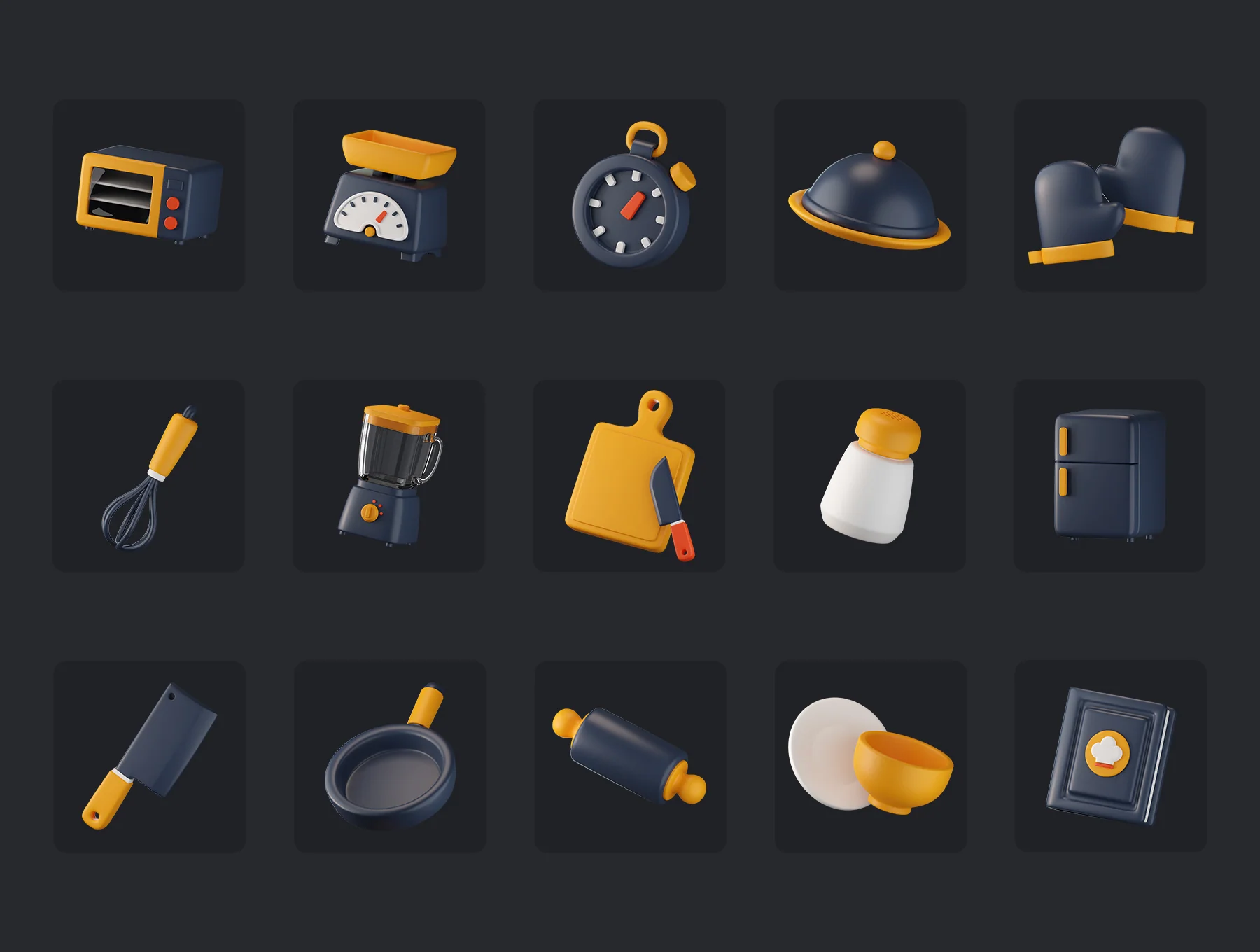 Kitchen Tools 3D Icons 8