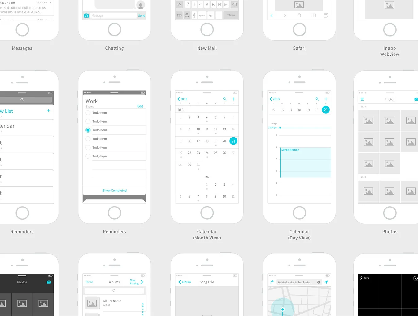 Kitchenware Pro: iOS Wireframe Kit 2
