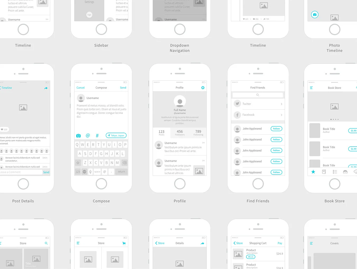 Kitchenware Pro: iOS Wireframe Kit 3