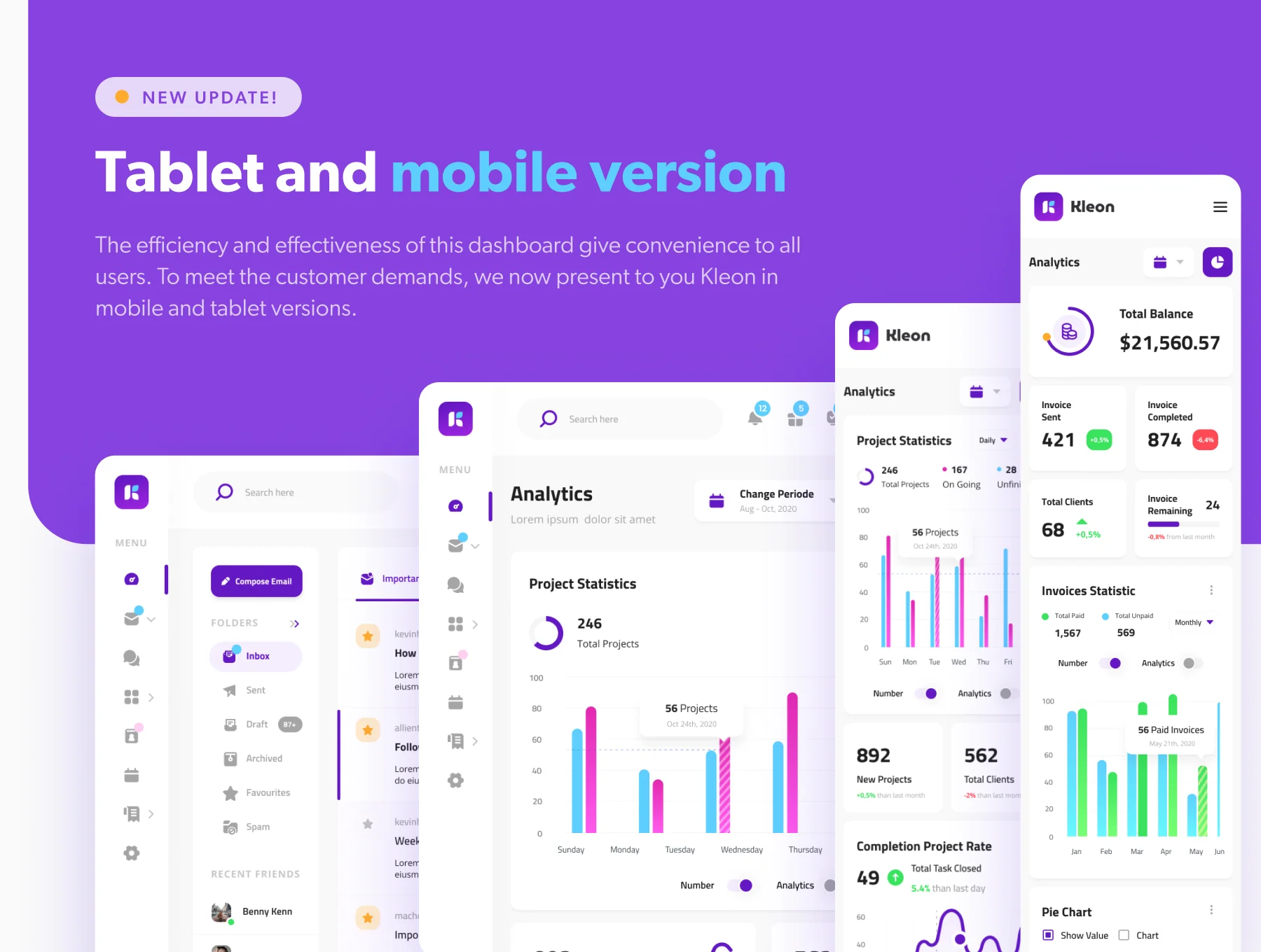 Kleon - Clean Admin Panel Dashboard UI Template 3
