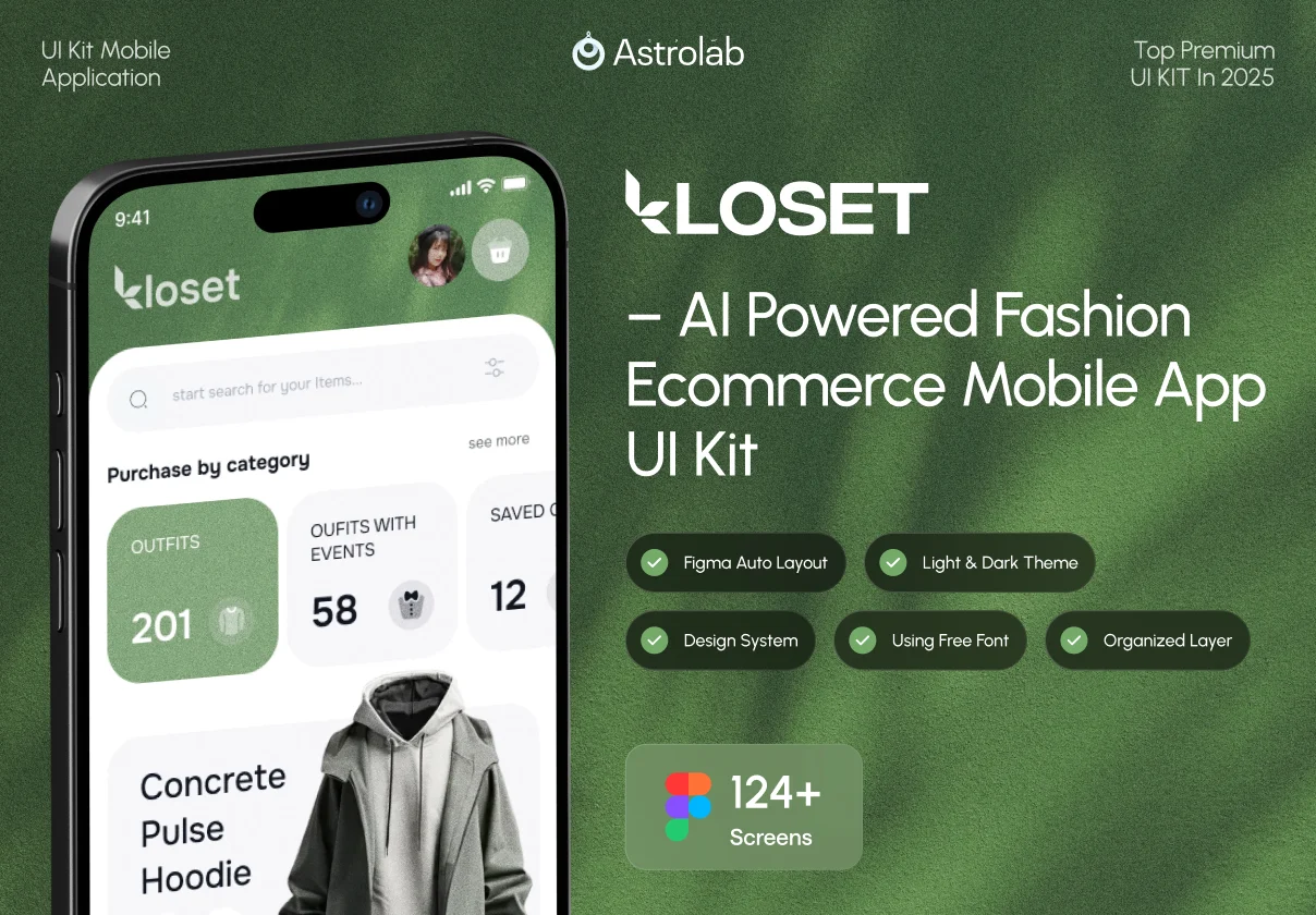 KLOSET | AI-Powered Fashion Shopping App UI Kit