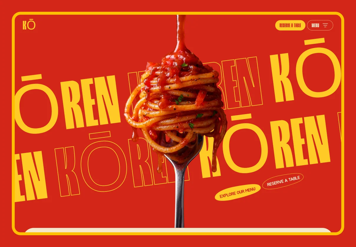 KO — Modern Restaurant Website UI Kit