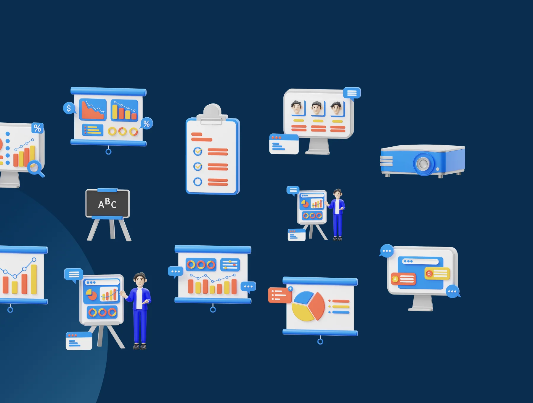 KOKPRESENTATION: 3D Presentation Tools Icons 2