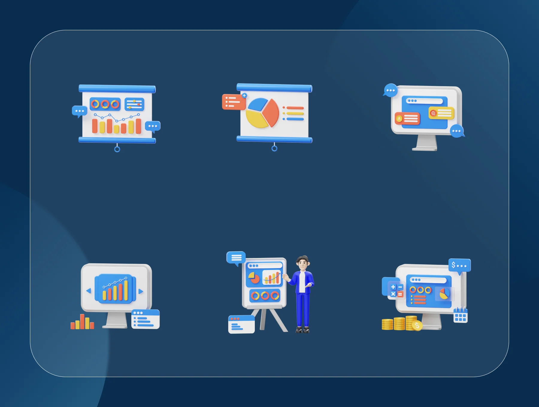 KOKPRESENTATION: 3D Presentation Tools Icons 3