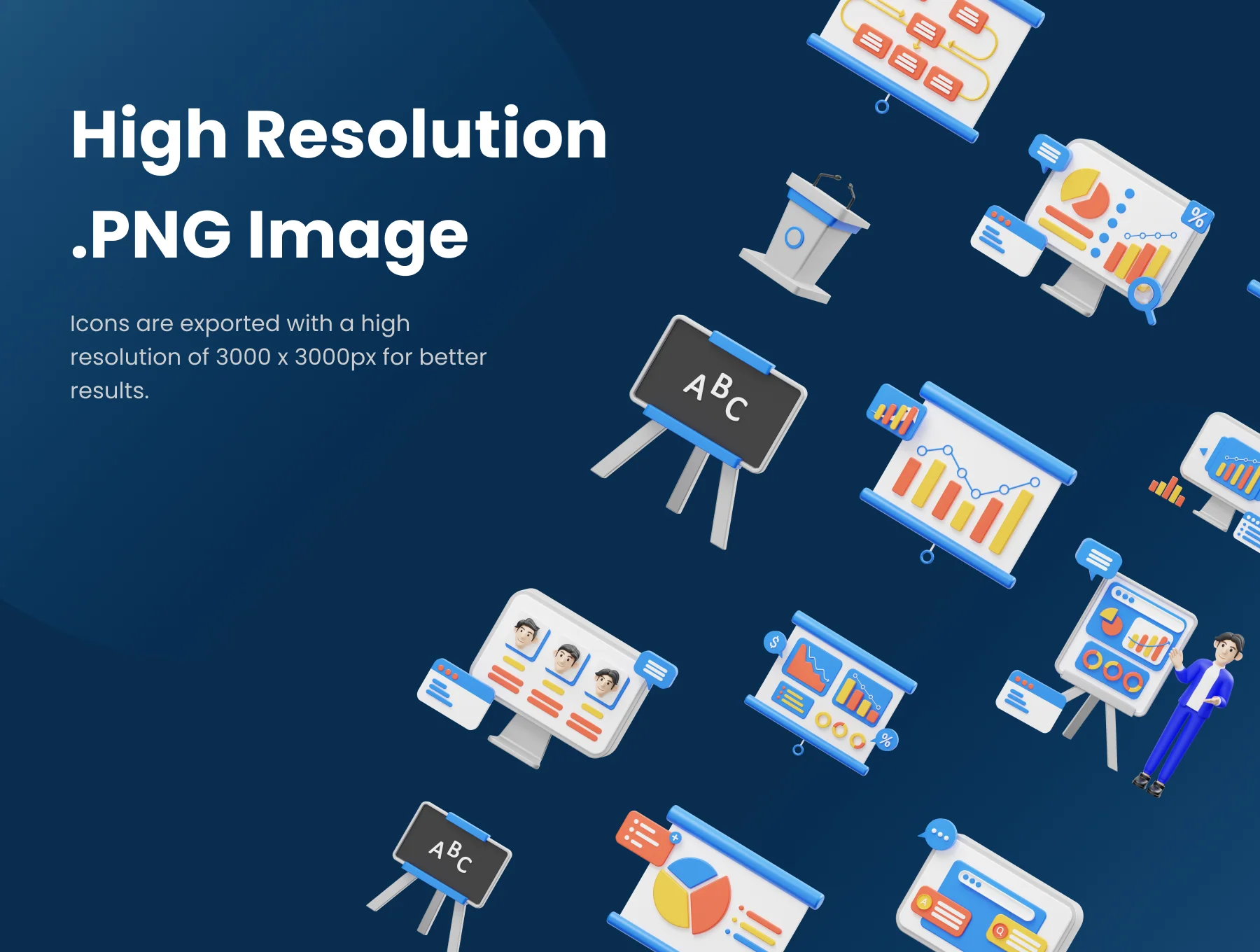 KOKPRESENTATION: 3D Presentation Tools Icons 6