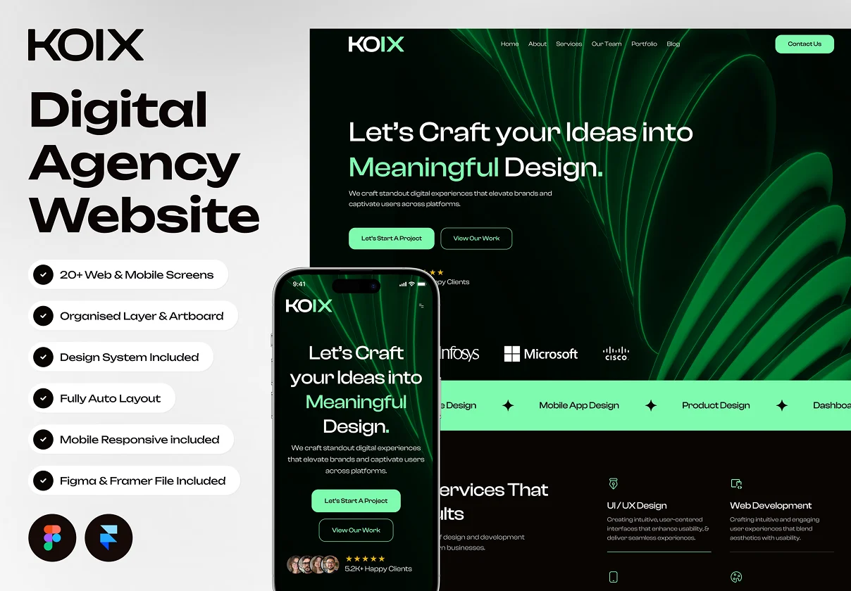 Kolx - Digital Agency Website Framer Template