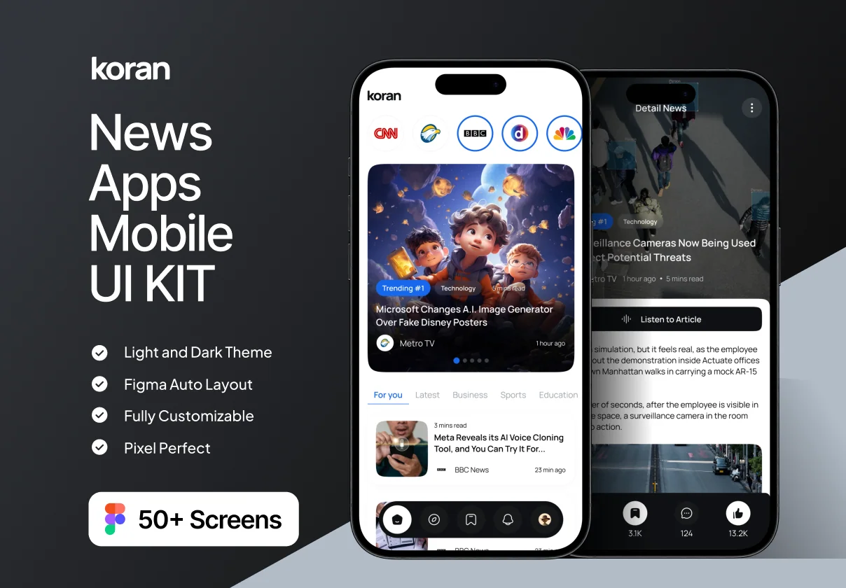 Koran - News Apps Mobile UI KIT
