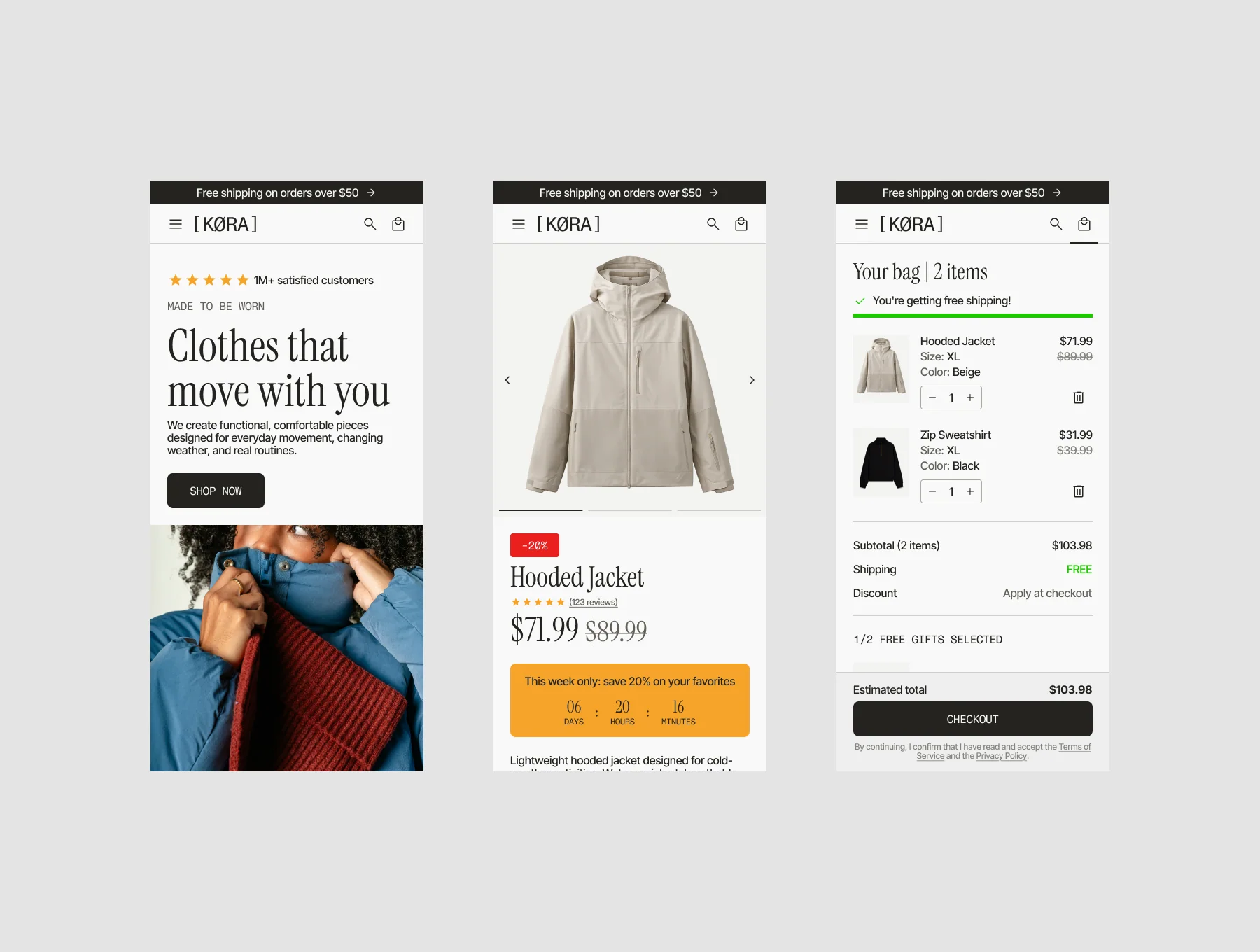 KØRA Shopify Store E-Commerce Template 4
