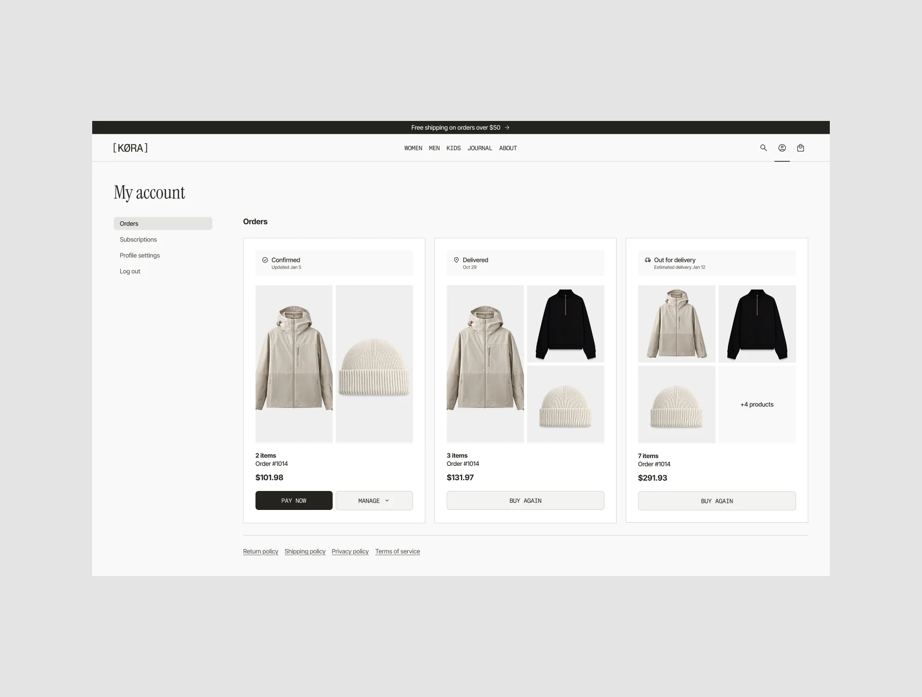 KØRA Shopify Store E-Commerce Template 6