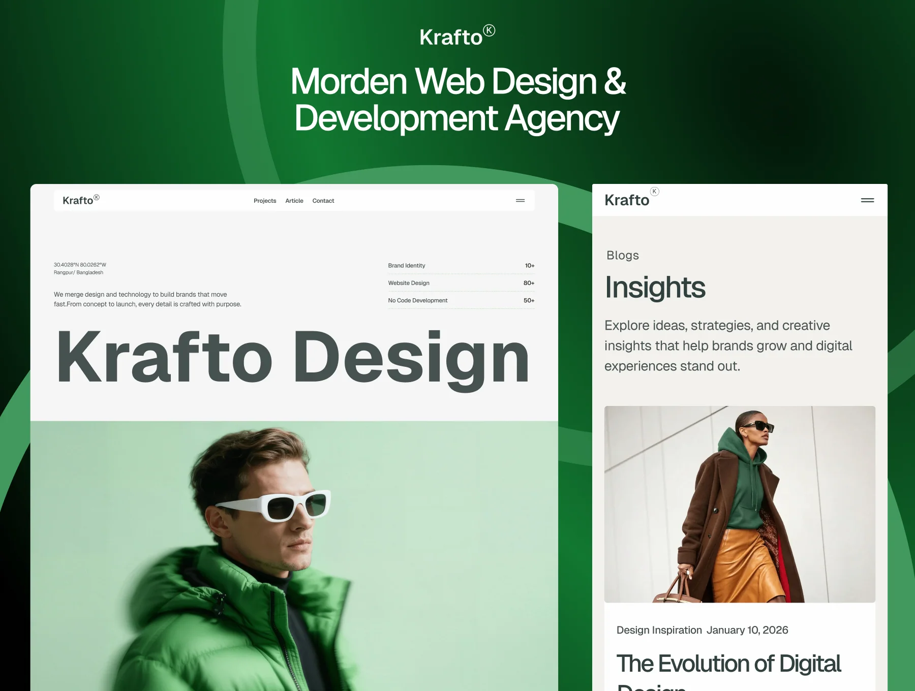 Krafto - Bold Modern Portfolio & Agency Website Framer Template