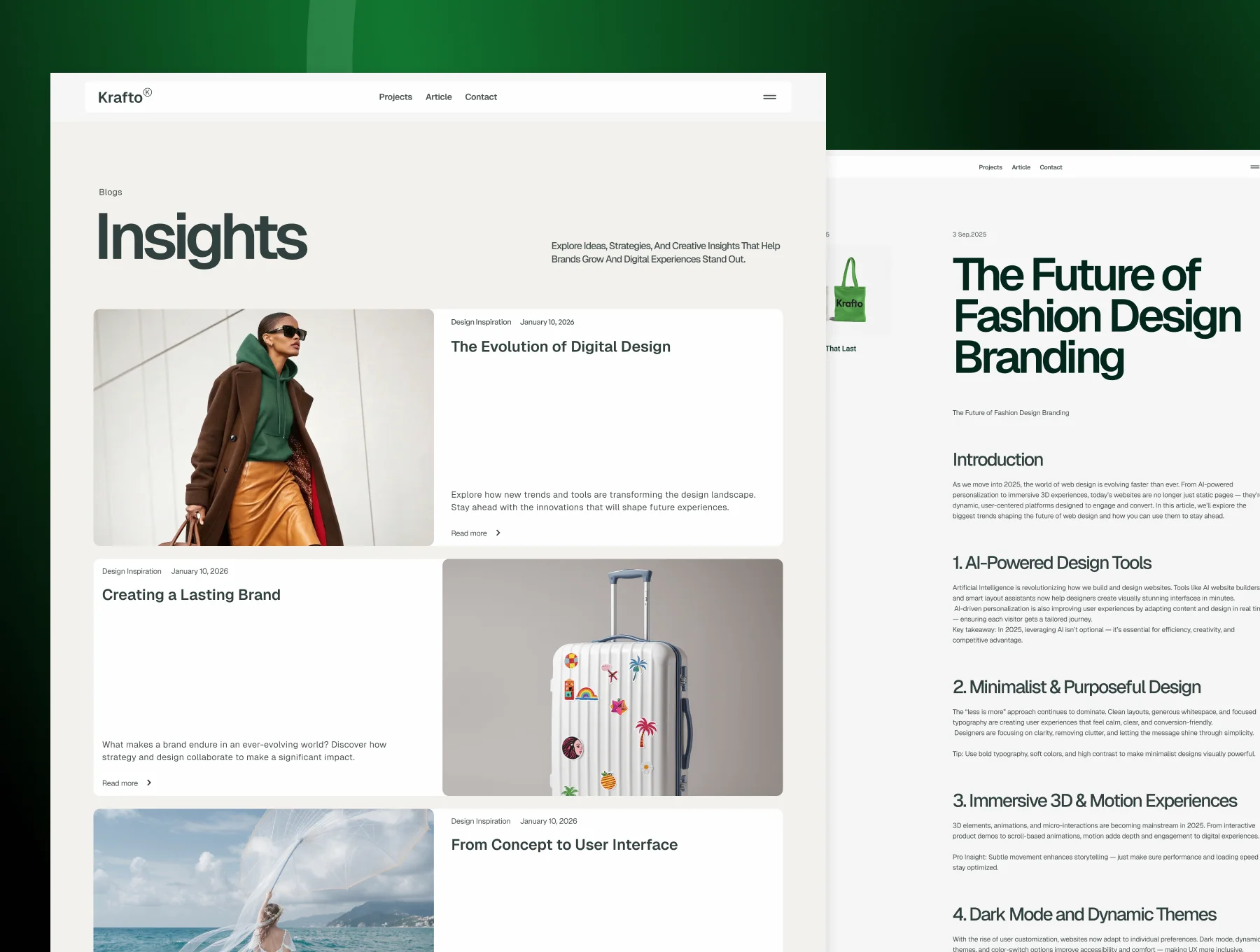 Krafto - Bold Modern  Portfolio & Agency Website Framer  Template 5