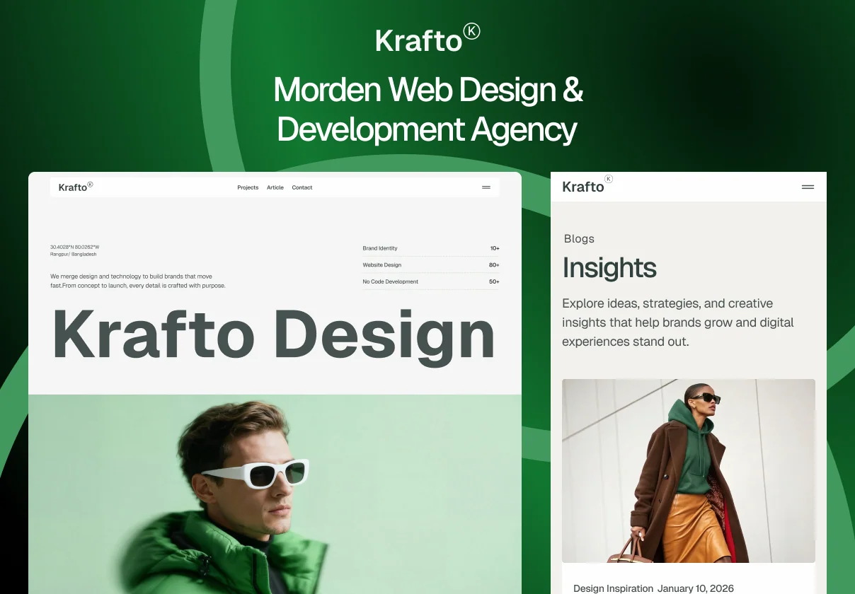 Krafto - Bold Modern  Portfolio & Agency Website Template