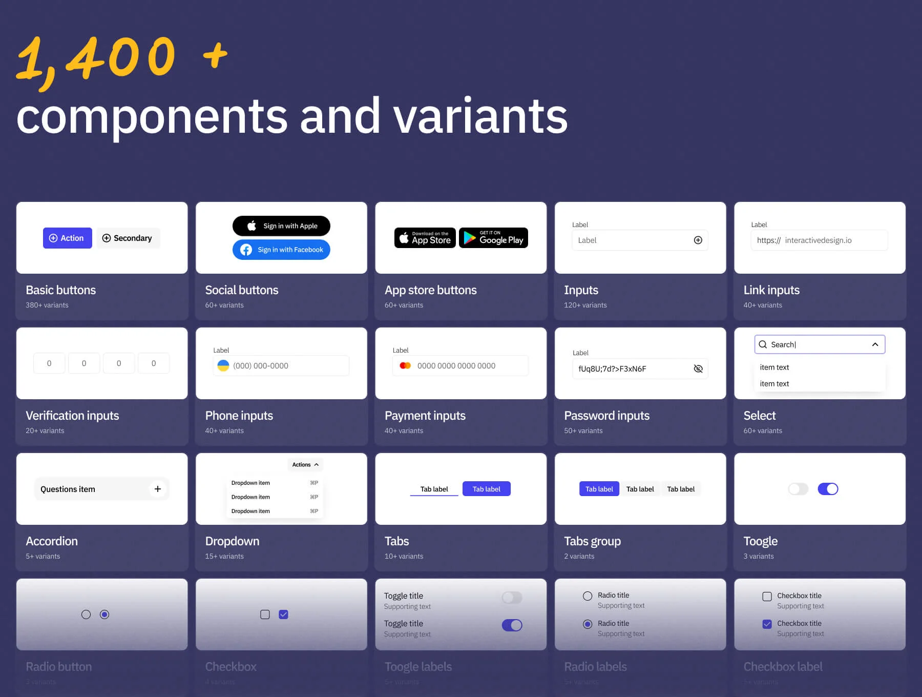 Krapka UI System [v2.0] – Figma UI components library + ready-made UI blocks. Variables included. 5