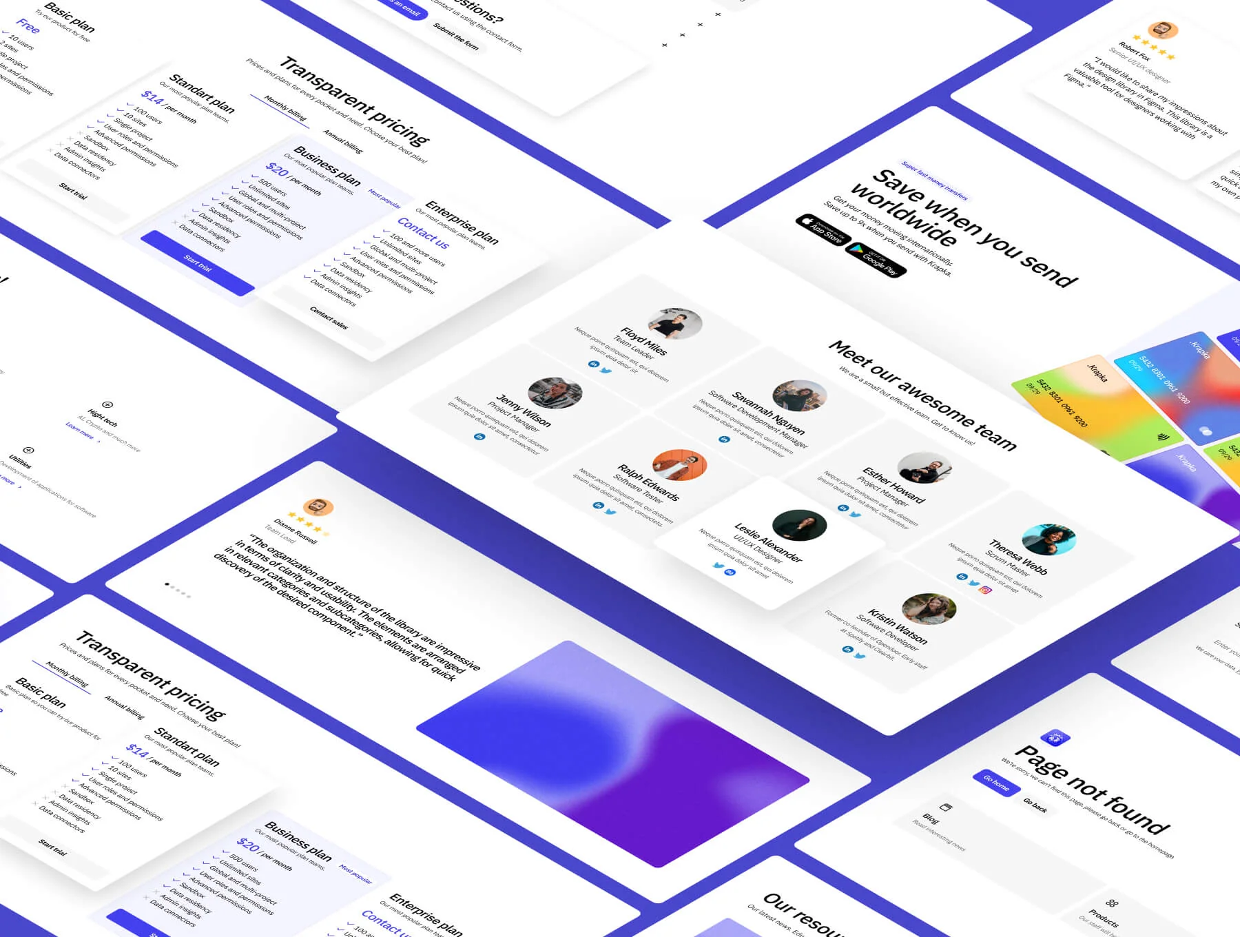 Krapka UI System [v2.0] – Figma UI components library + ready-made UI blocks. Variables included. 7