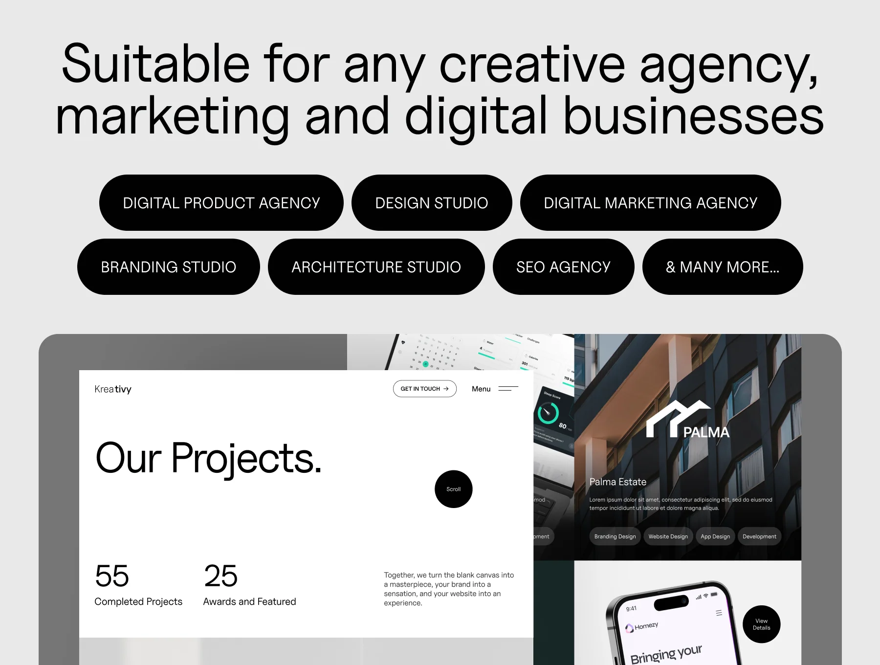 Kreativy - Digital Website Agency UI Kit 3