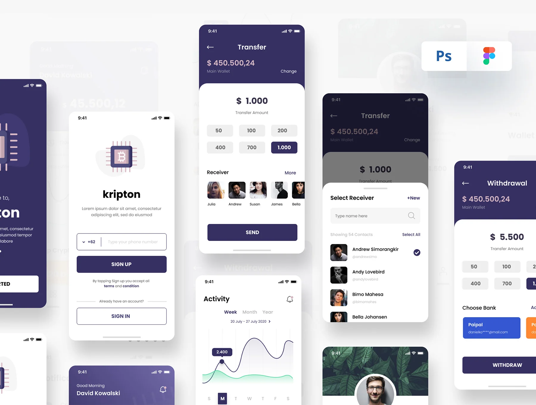 Kripton - Crypto Wallet iOS App Design Figma & PSD Template 6