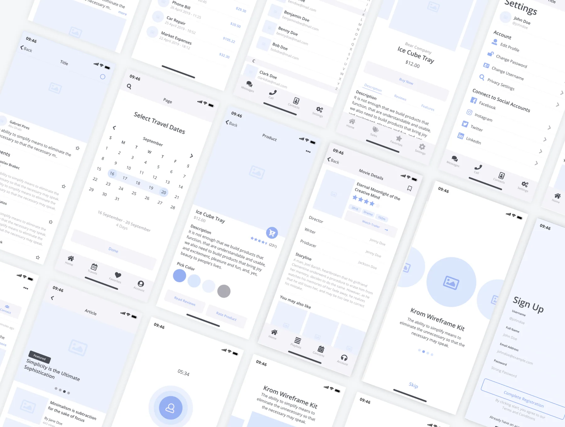 Krom Mobile Wireframe Kit 8