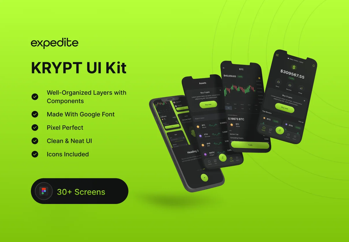 KRYPT - Crypto Wallet UI Kit
