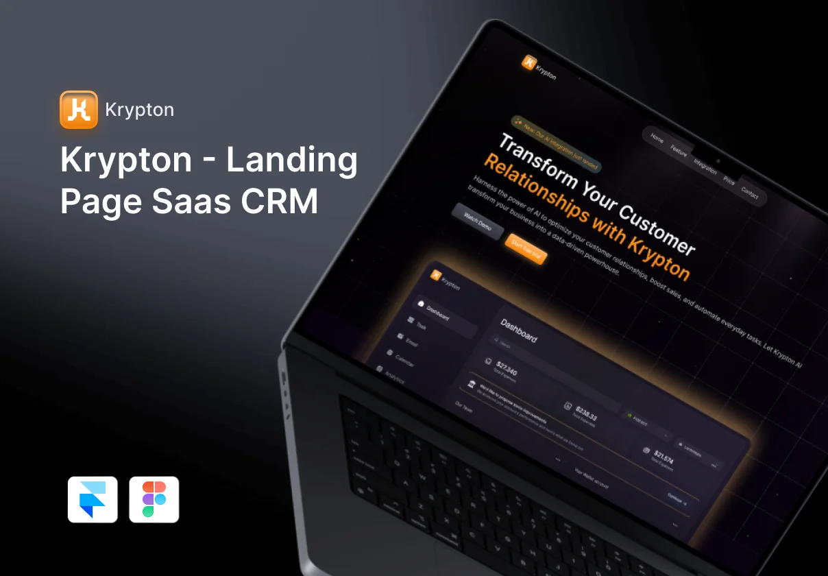Krypton - Landing Page SaaS CRM Framer Template