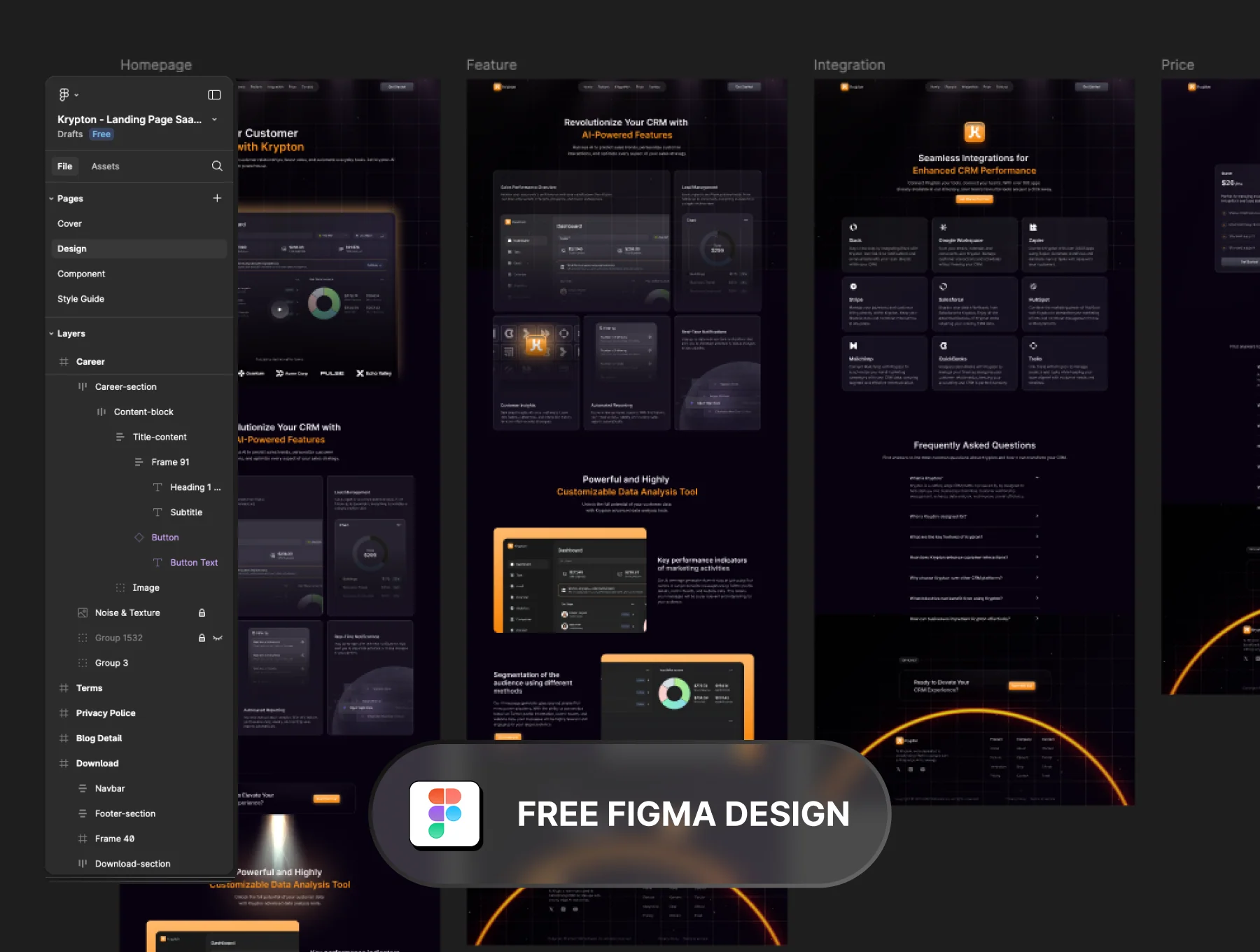 Krypton - Landing Page SaaS CRM Framer Template 4