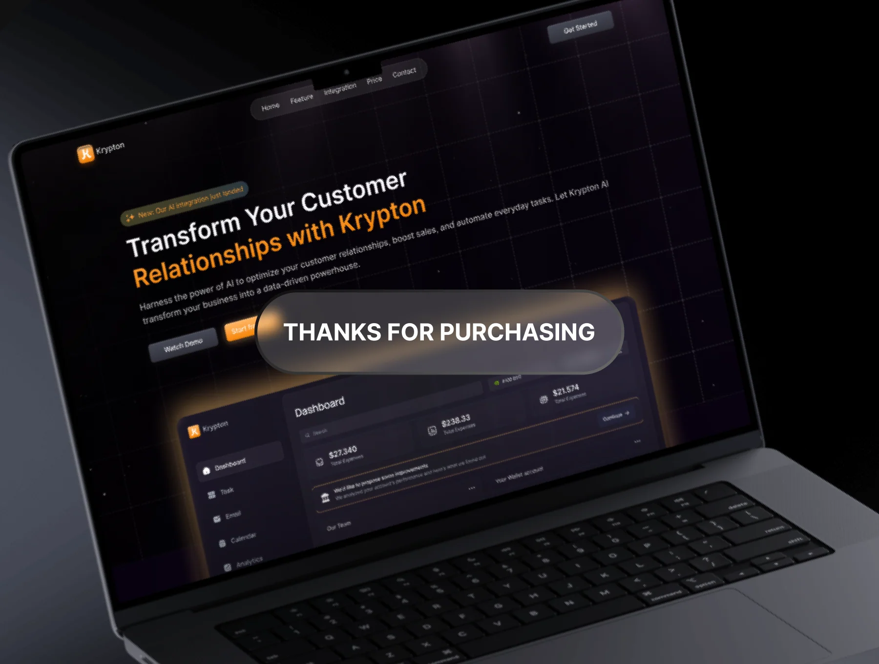 Krypton - Landing Page SaaS CRM Framer Template 6