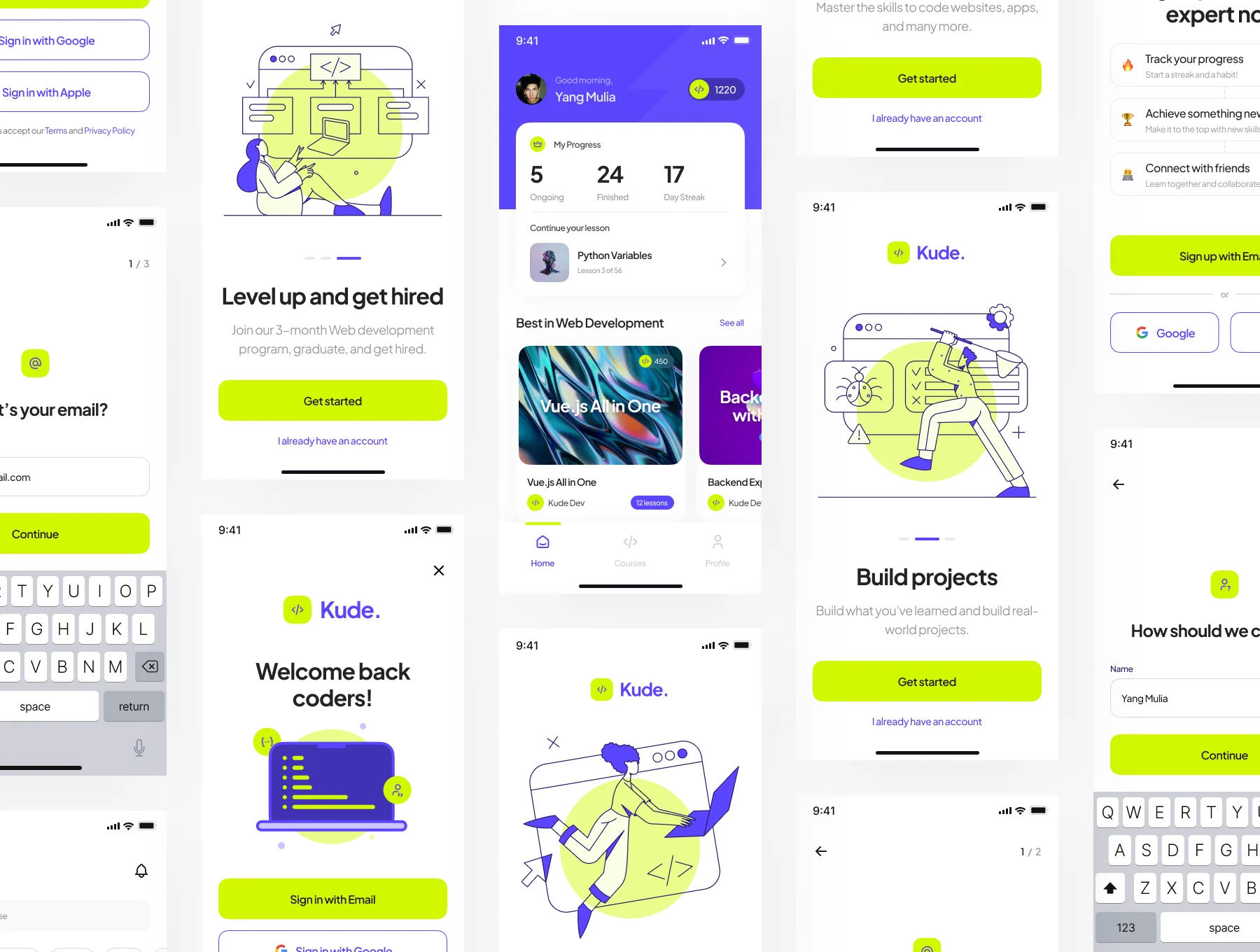 Kude - Learn Coding Mobile Apps UI Kit 5