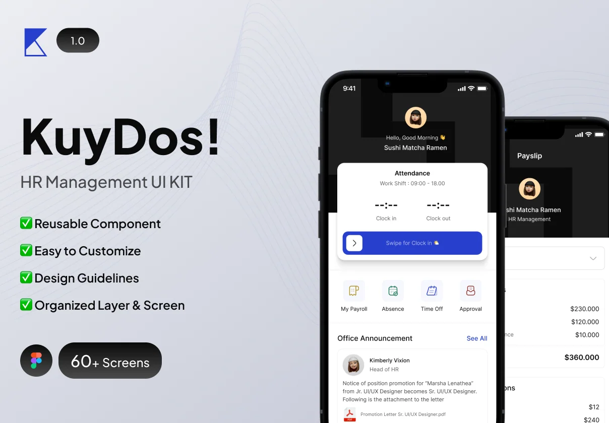 KuyDos! HR Management App UI Kit