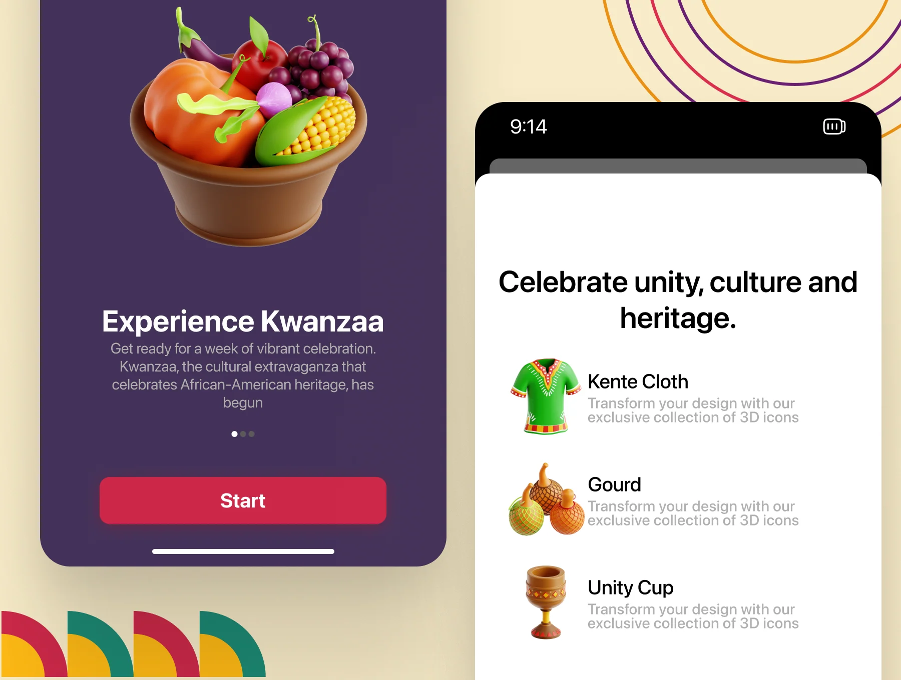 Kwanzaa 3D Icon Set 4
