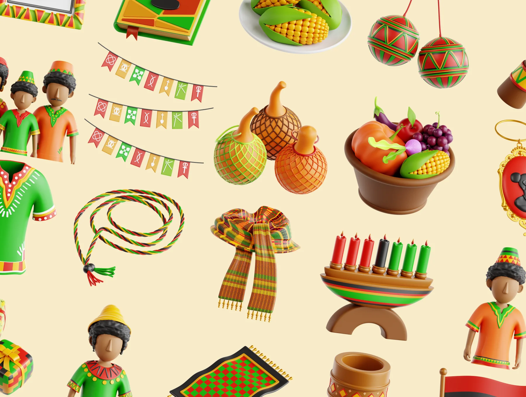 Kwanzaa 3D Icon Set 5