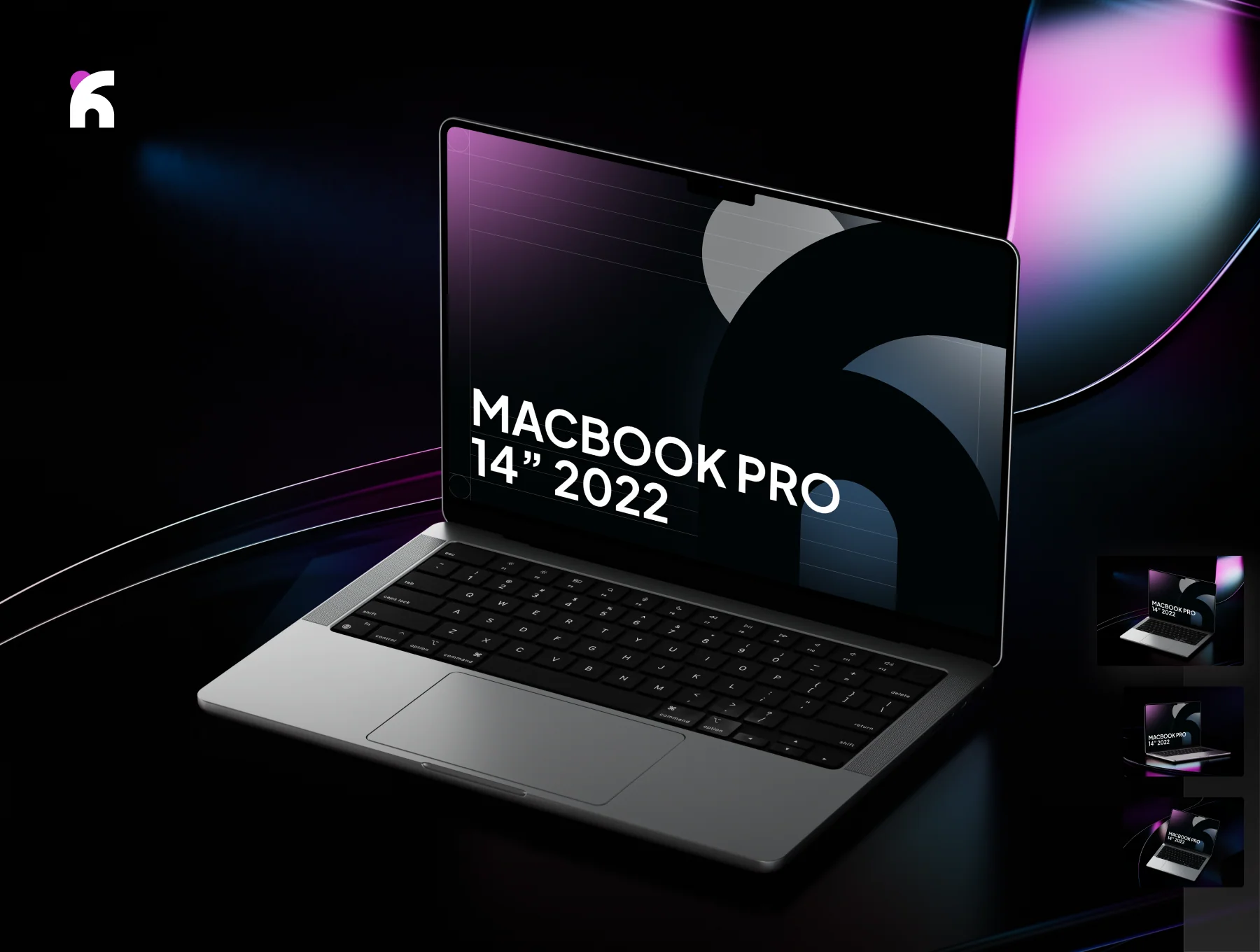 Janhae - Macbook Pro Dark & Colorful Mockup v.01 2