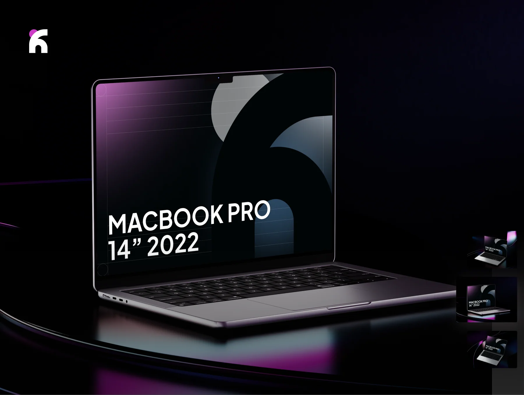 Janhae - Macbook Pro Dark & Colorful Mockup v.01 3
