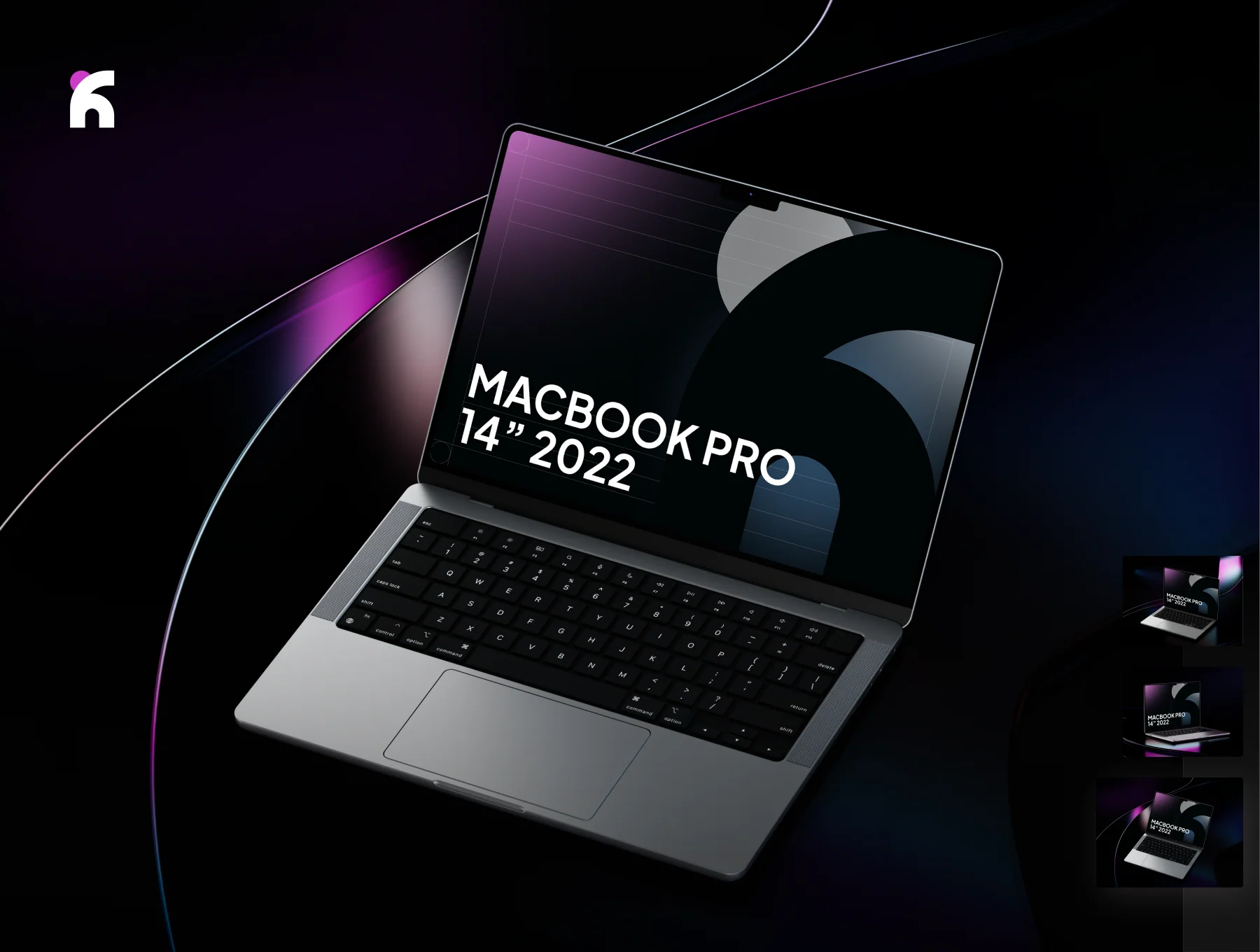 Janhae - Macbook Pro Dark & Colorful Mockup v.01 4