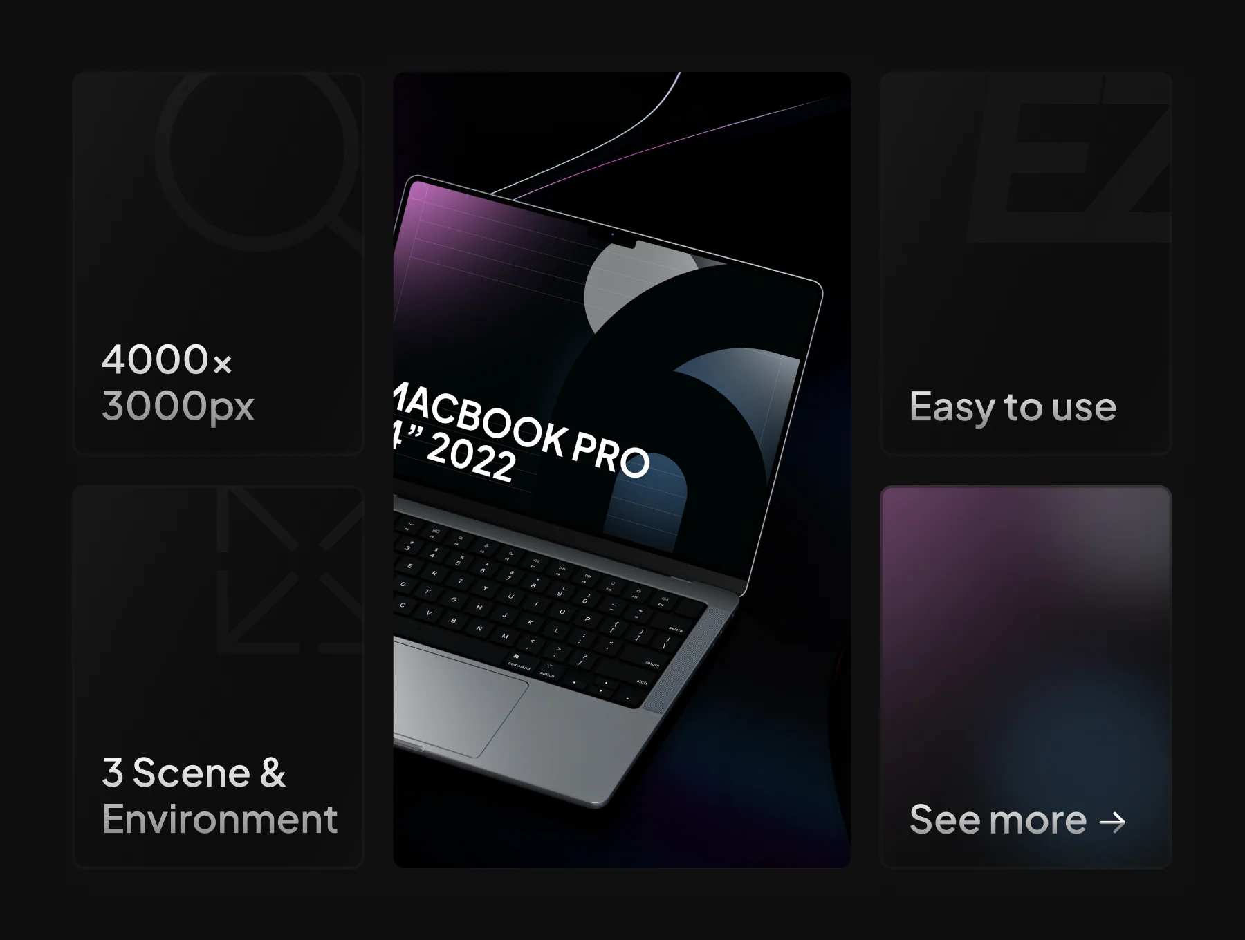Janhae - Macbook Pro Dark & Colorful Mockup v.01 5