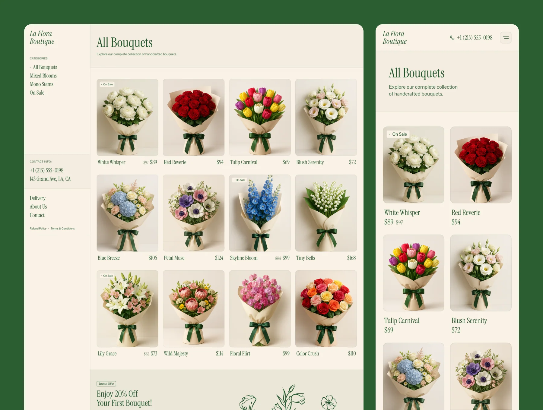 La Flora – Flower Shop Website 4