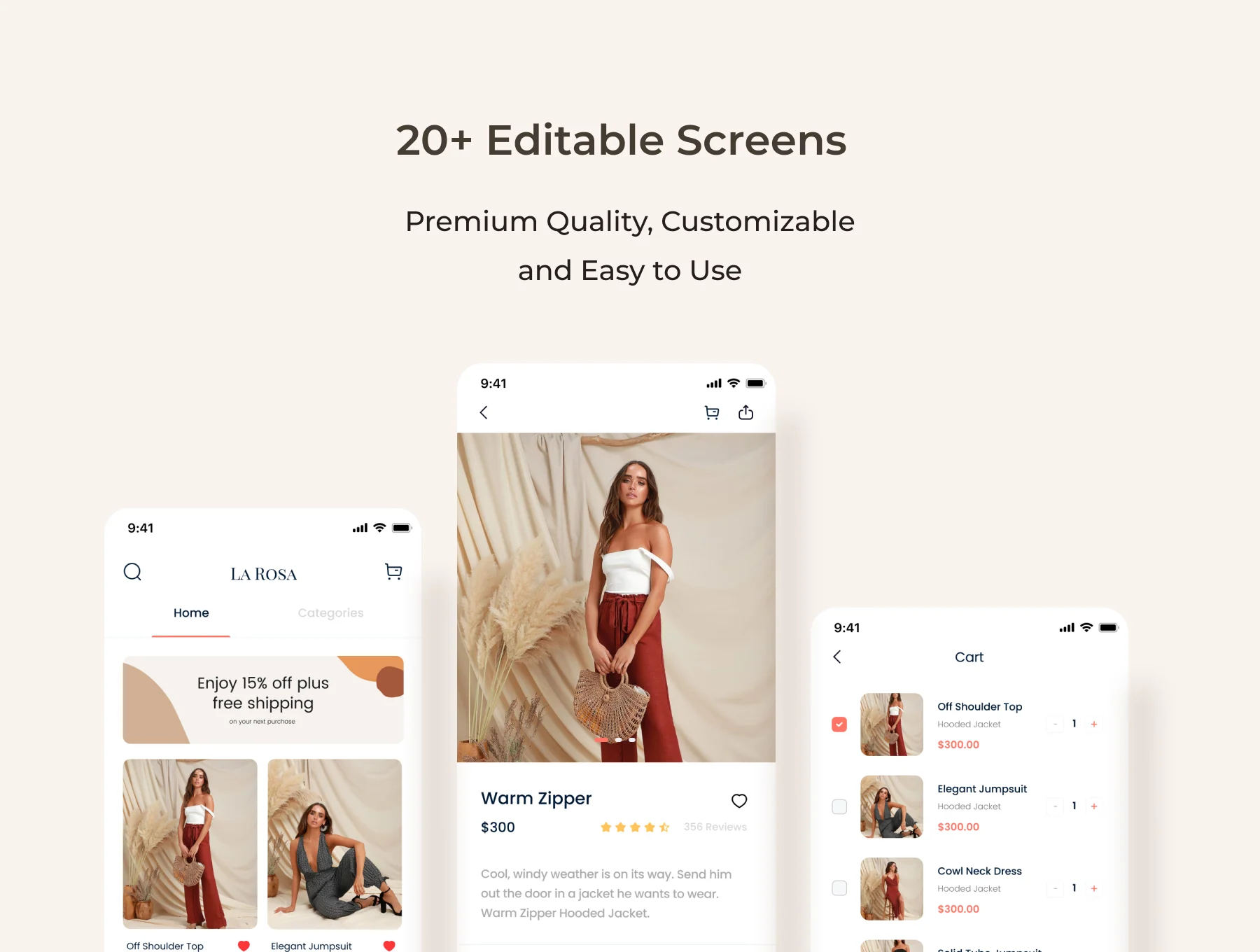 La Rosa - Online Shop App UI Kit 2
