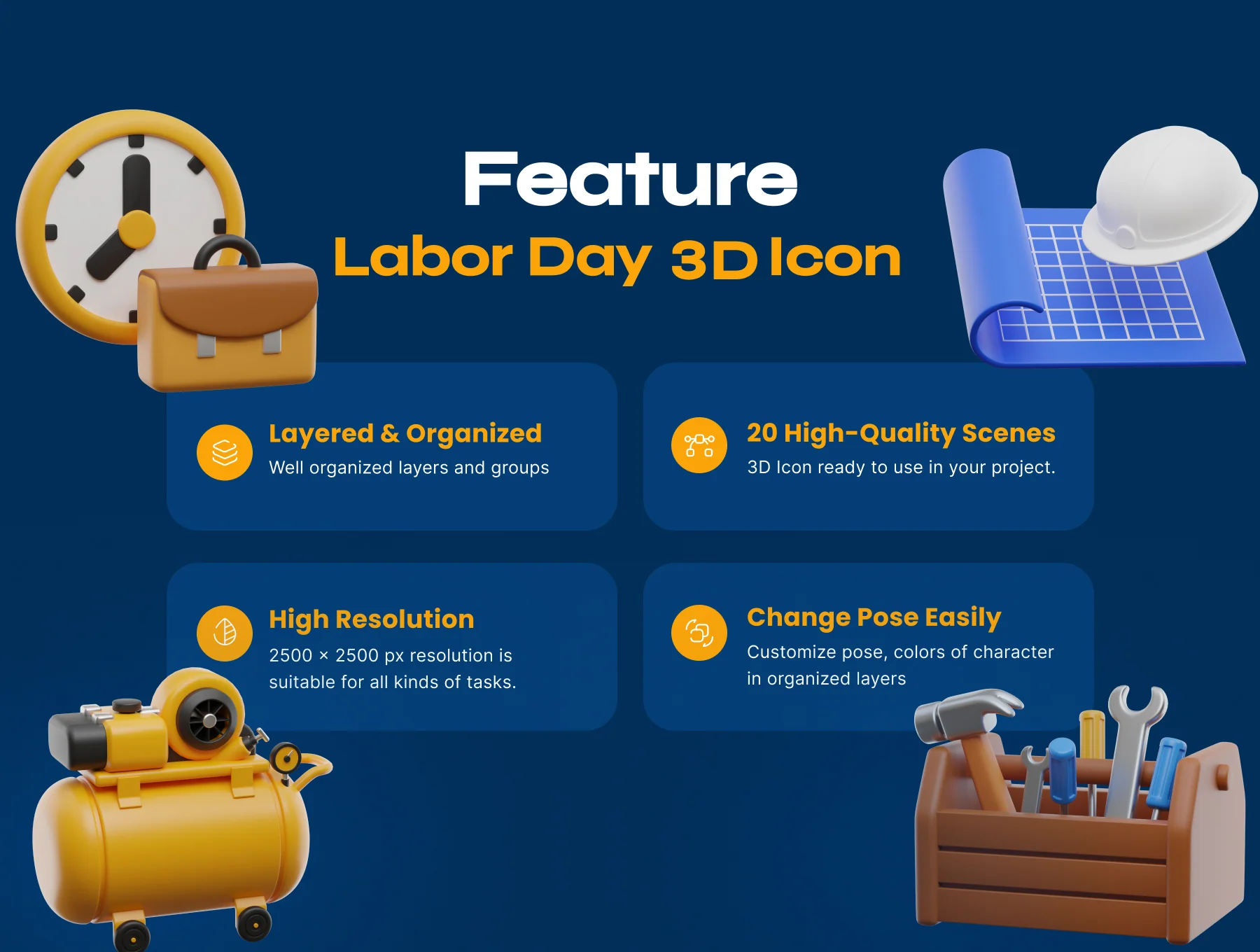 Labor Day 3D Icon 2