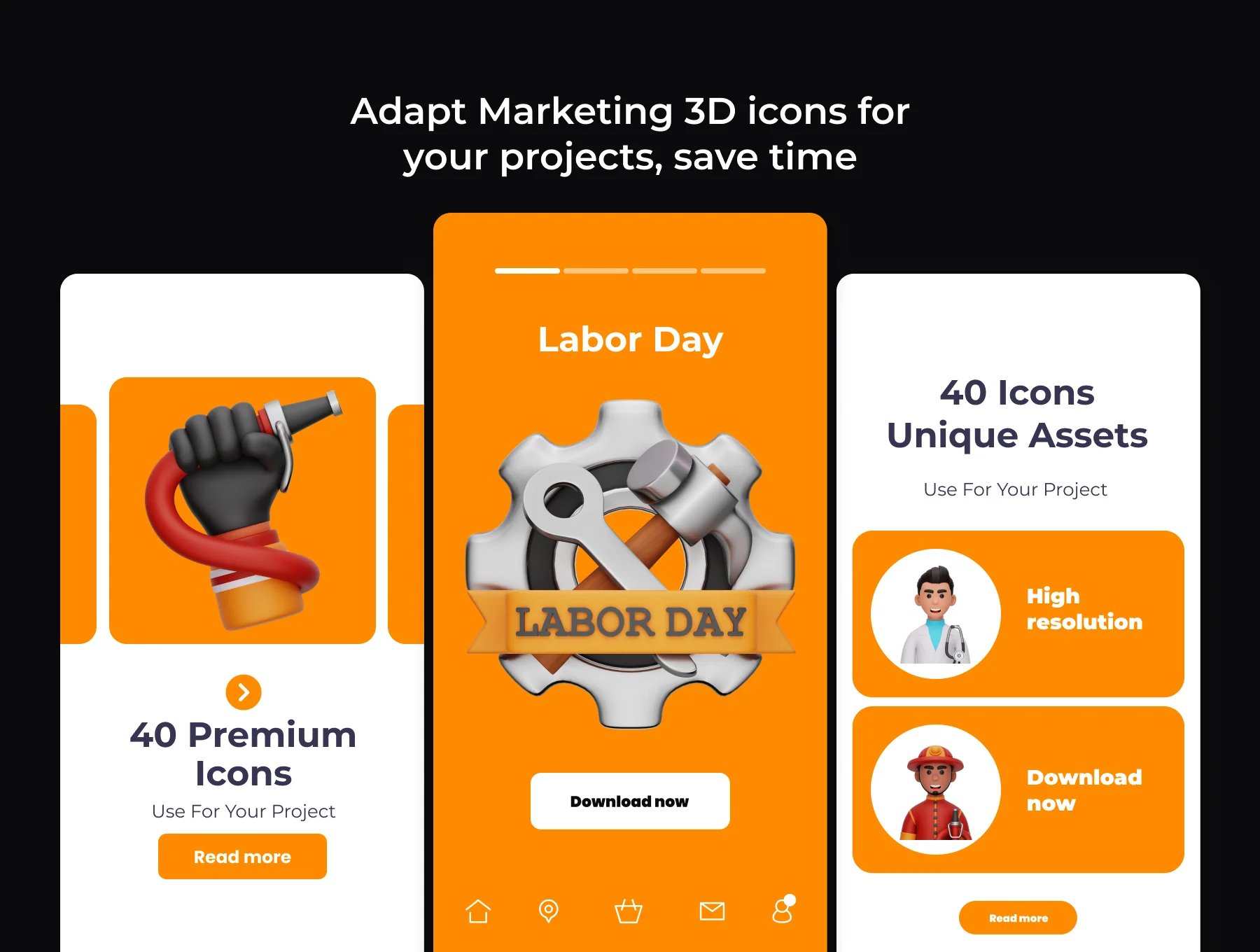 Labor Day 3D Illustration Pack 3