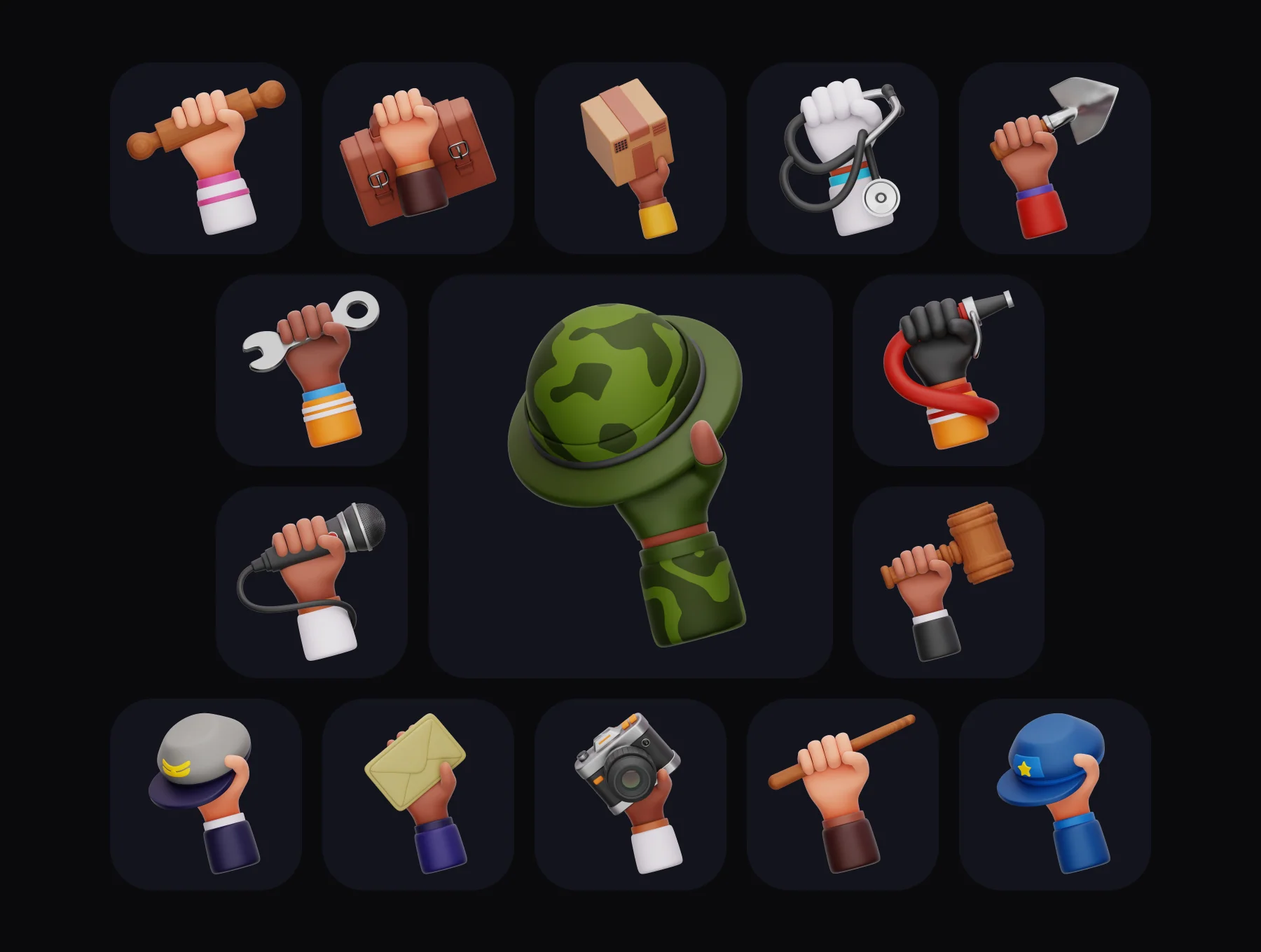 Labor Day 3D Illustration Pack 7