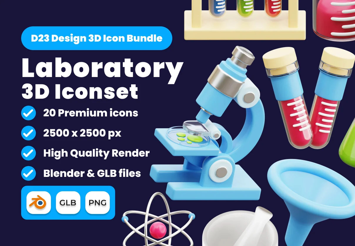 Laboratory 3D Illustration Pack