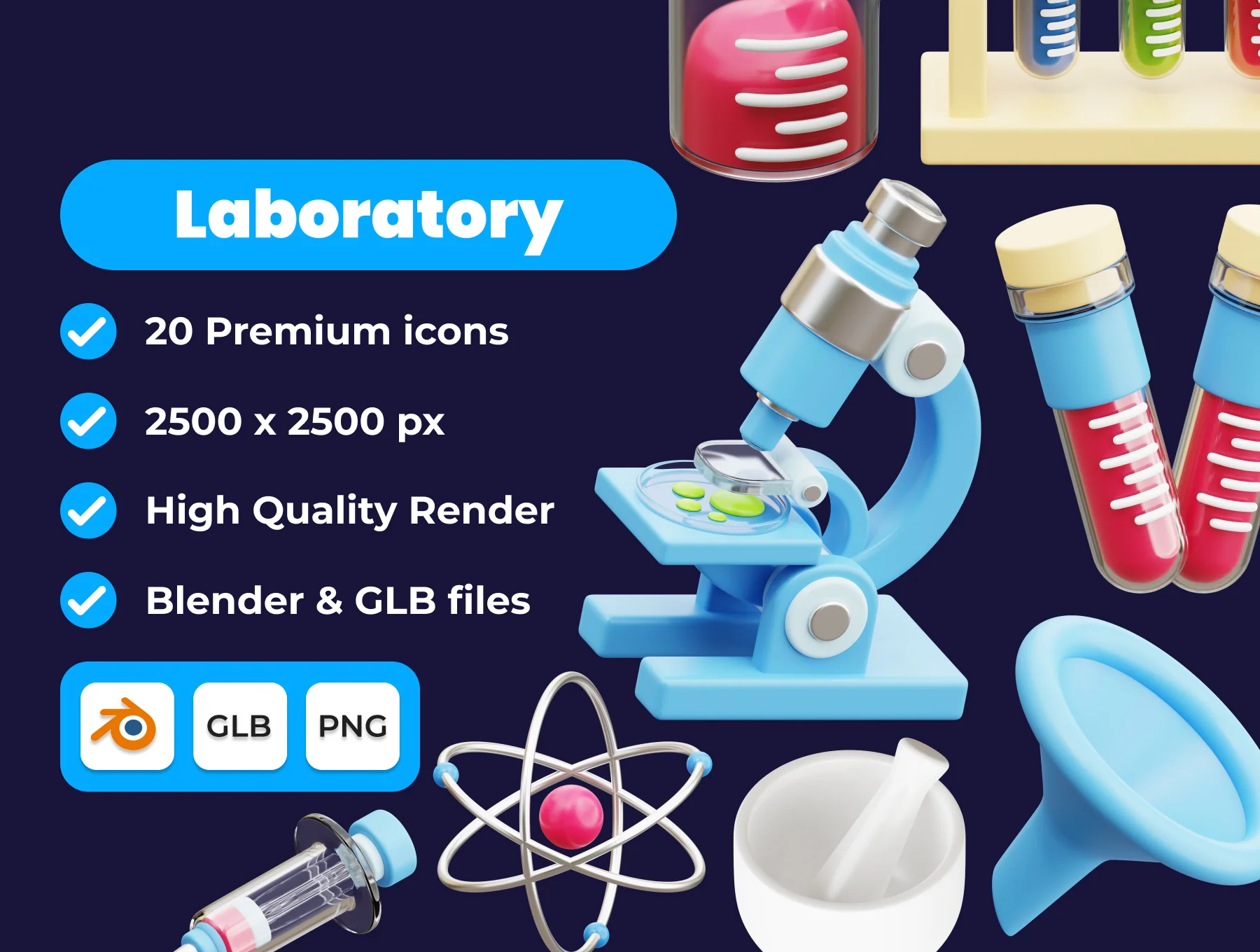Laboratory 3D Illustration Pack