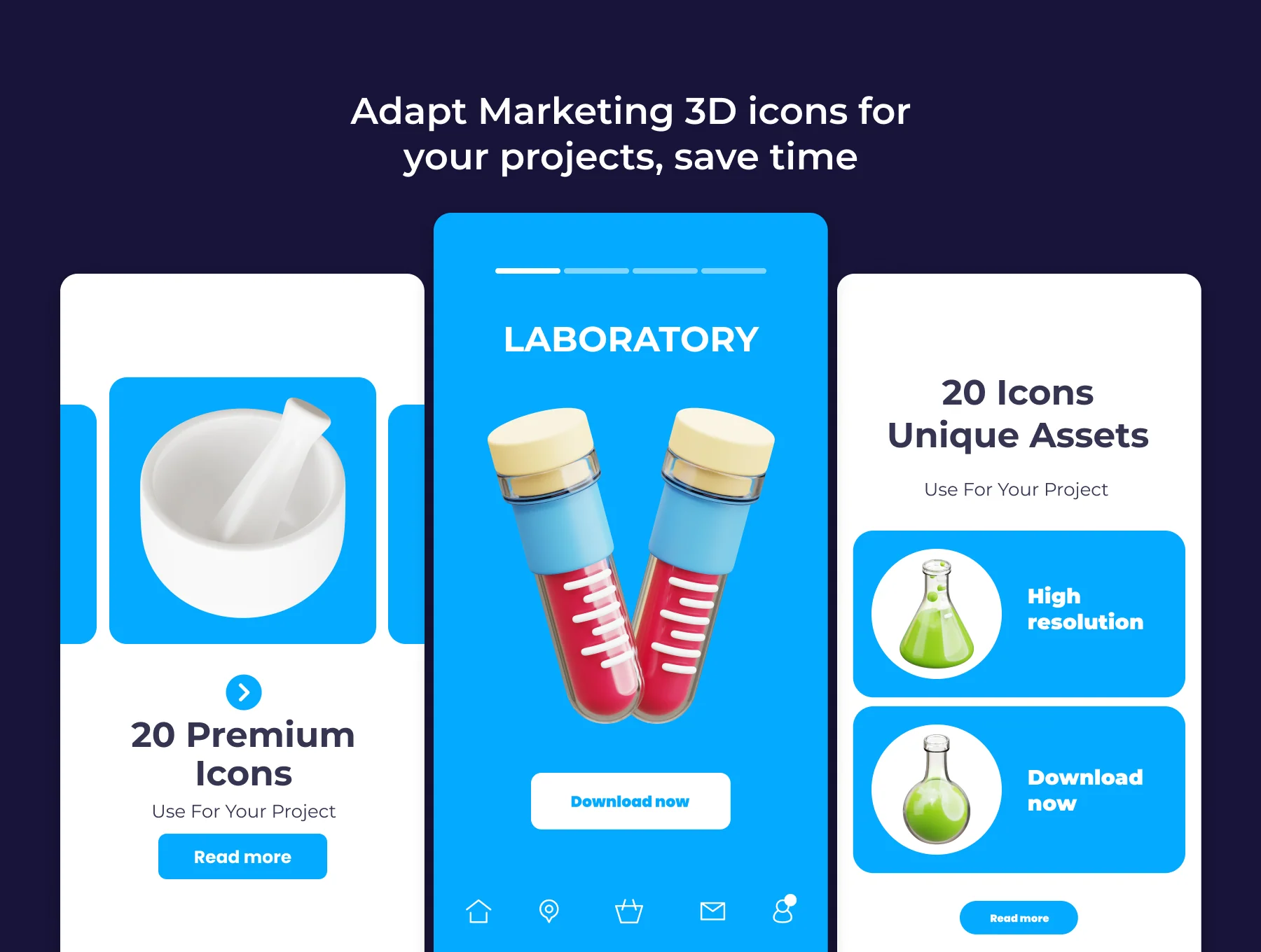 Laboratory 3D Illustration Pack 3
