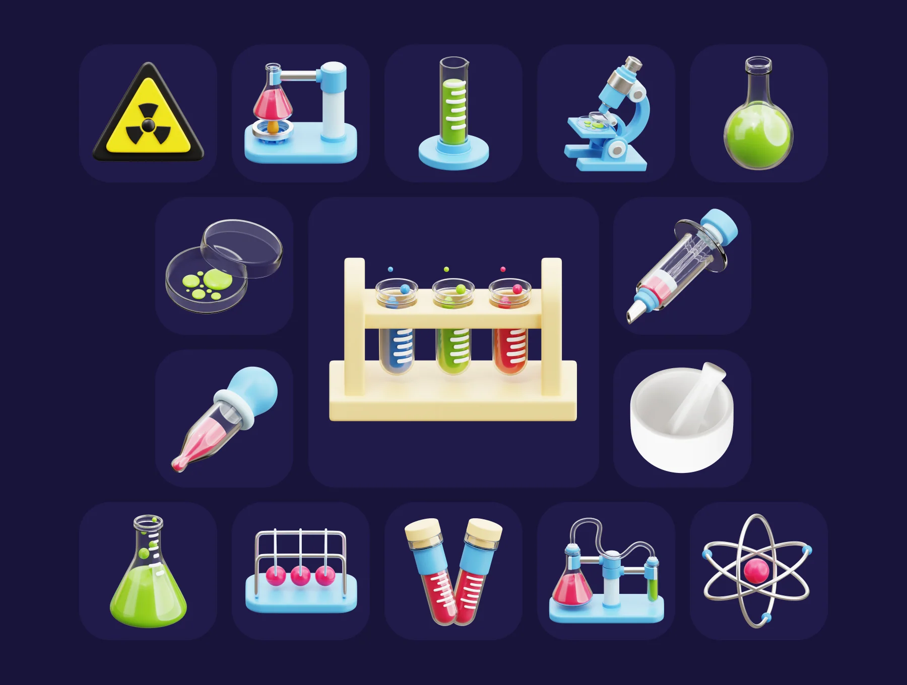 Laboratory 3D Illustration Pack 6