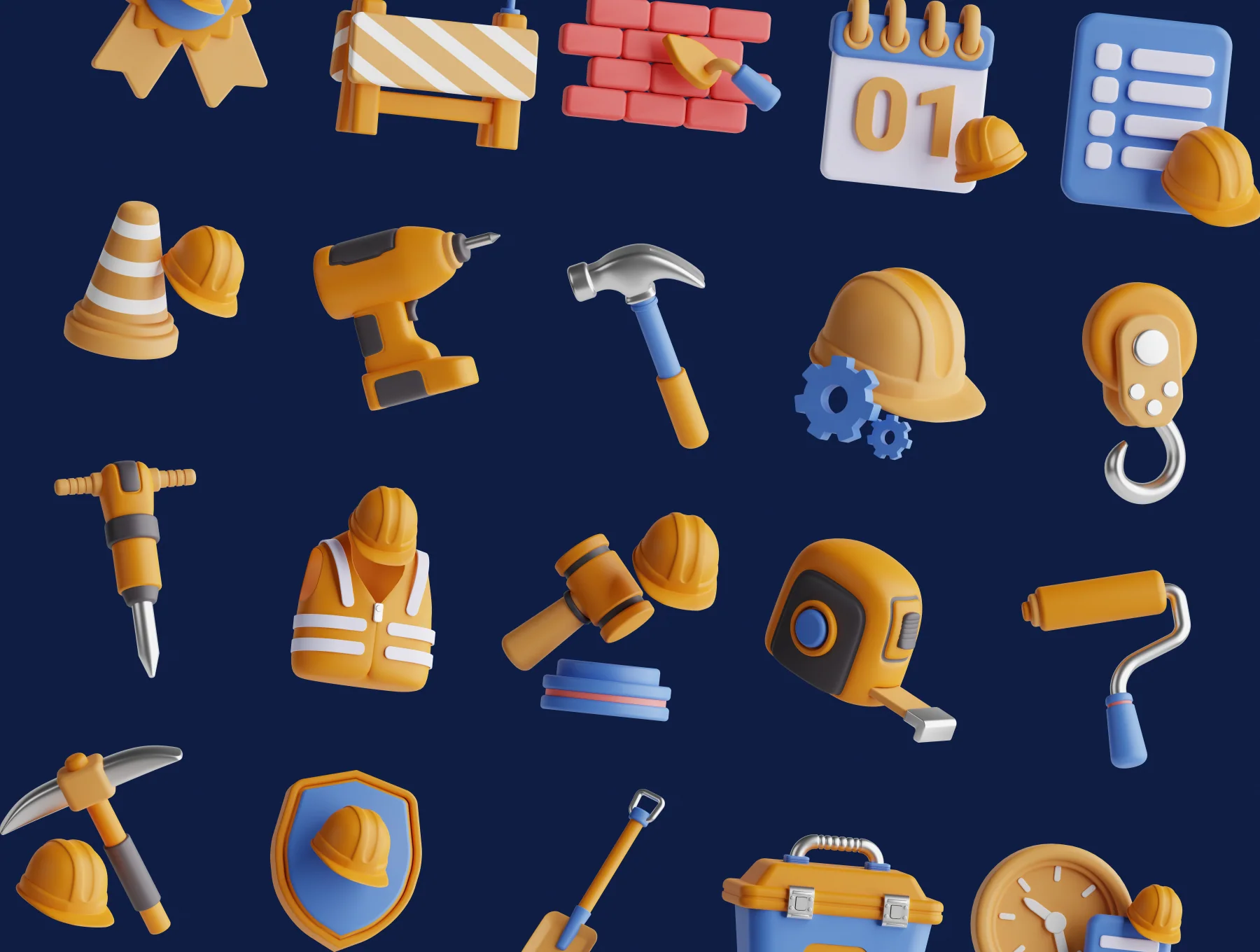 Labour Day 3D Icon Set 7