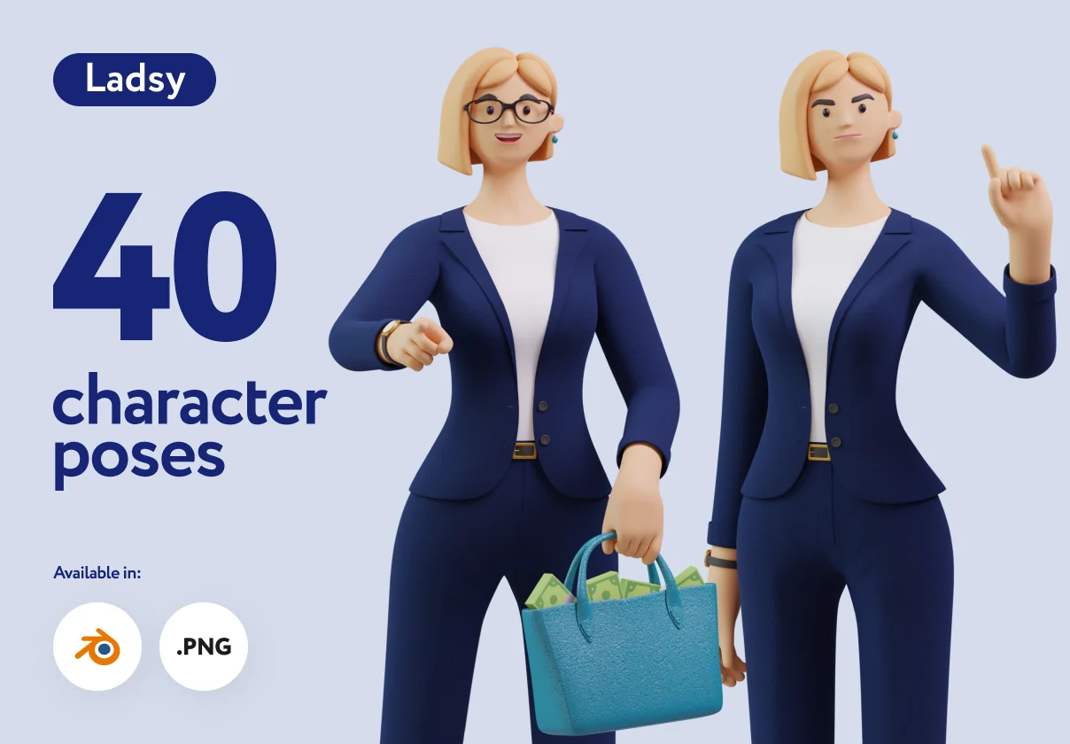 Ladsy Businesswoman 3D Character Set