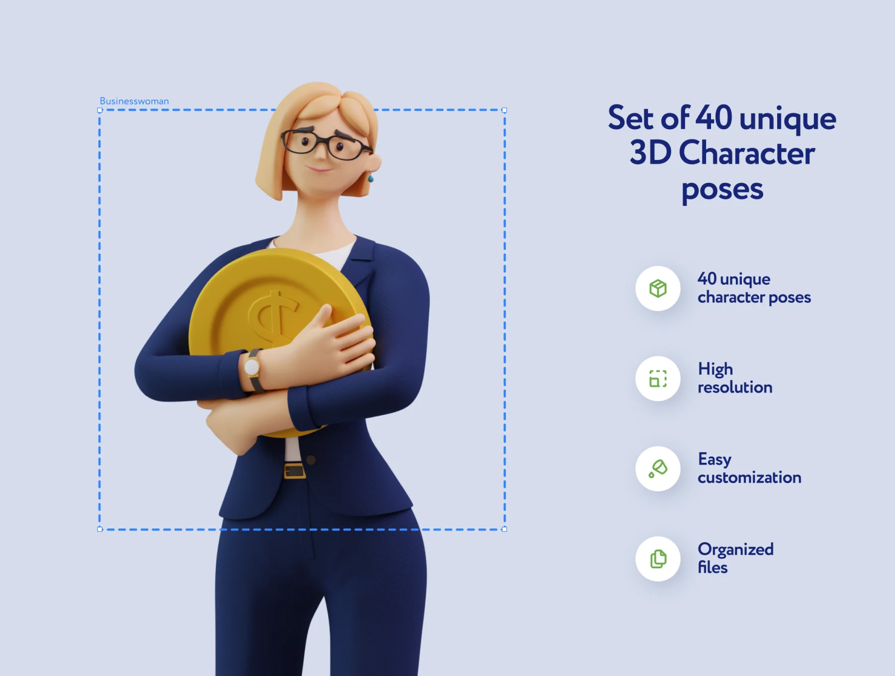 Ladsy Businesswoman 3D Character Set 2