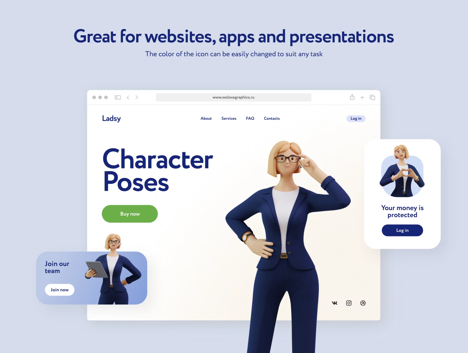 Ladsy Businesswoman 3D Character Set 4