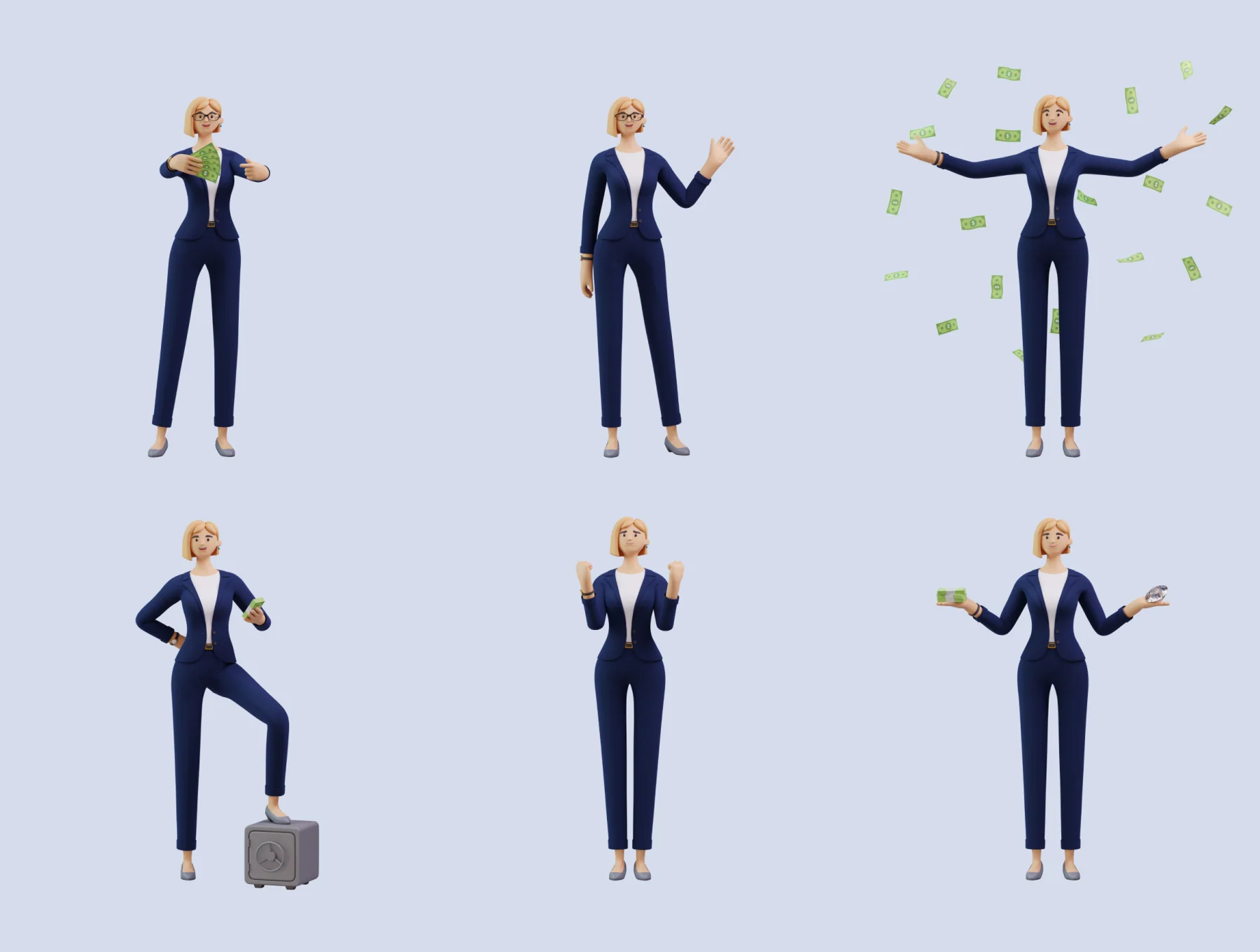 Ladsy Businesswoman 3D Character Set 5