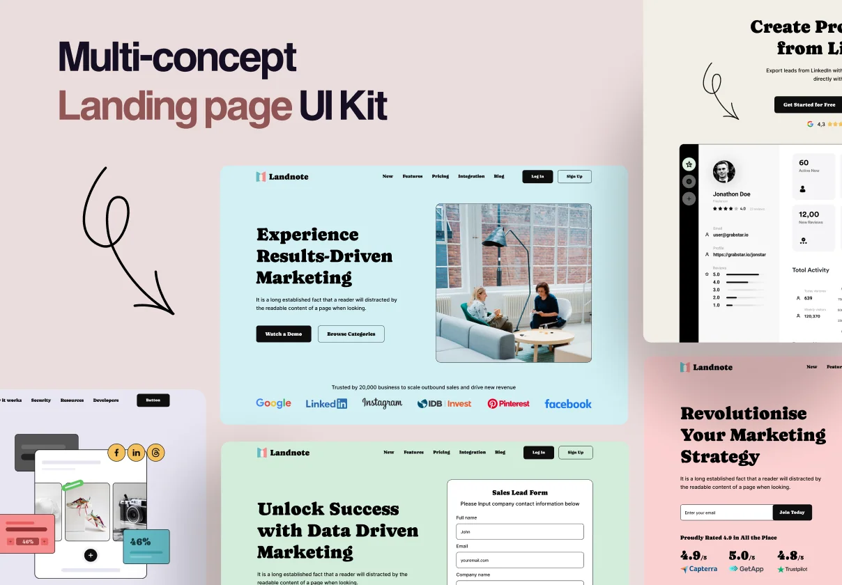 Marketing Landing Page UI kit