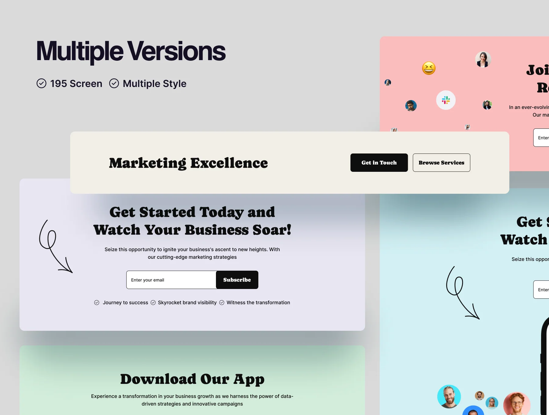Marketing Landing Page UI kit 2